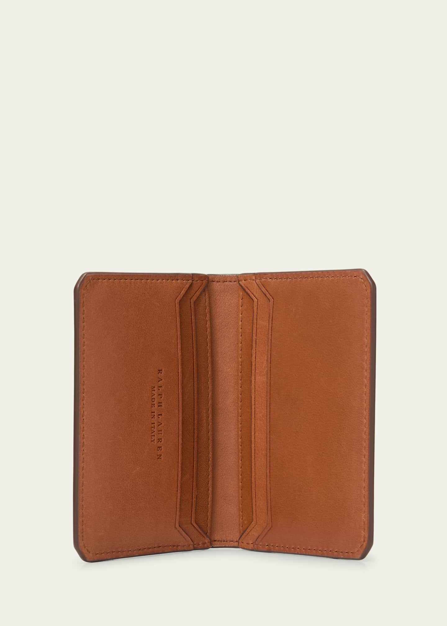 最旬トレンドパンツ Ralph Lauren Purple Label Men's Stacked RL Leather Bifold Accessory