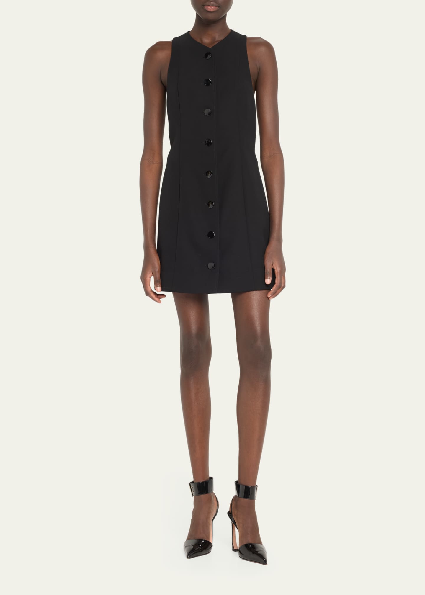 Ganni Sleeveless Twill Suiting Mini Dress - Bergdorf Goodman