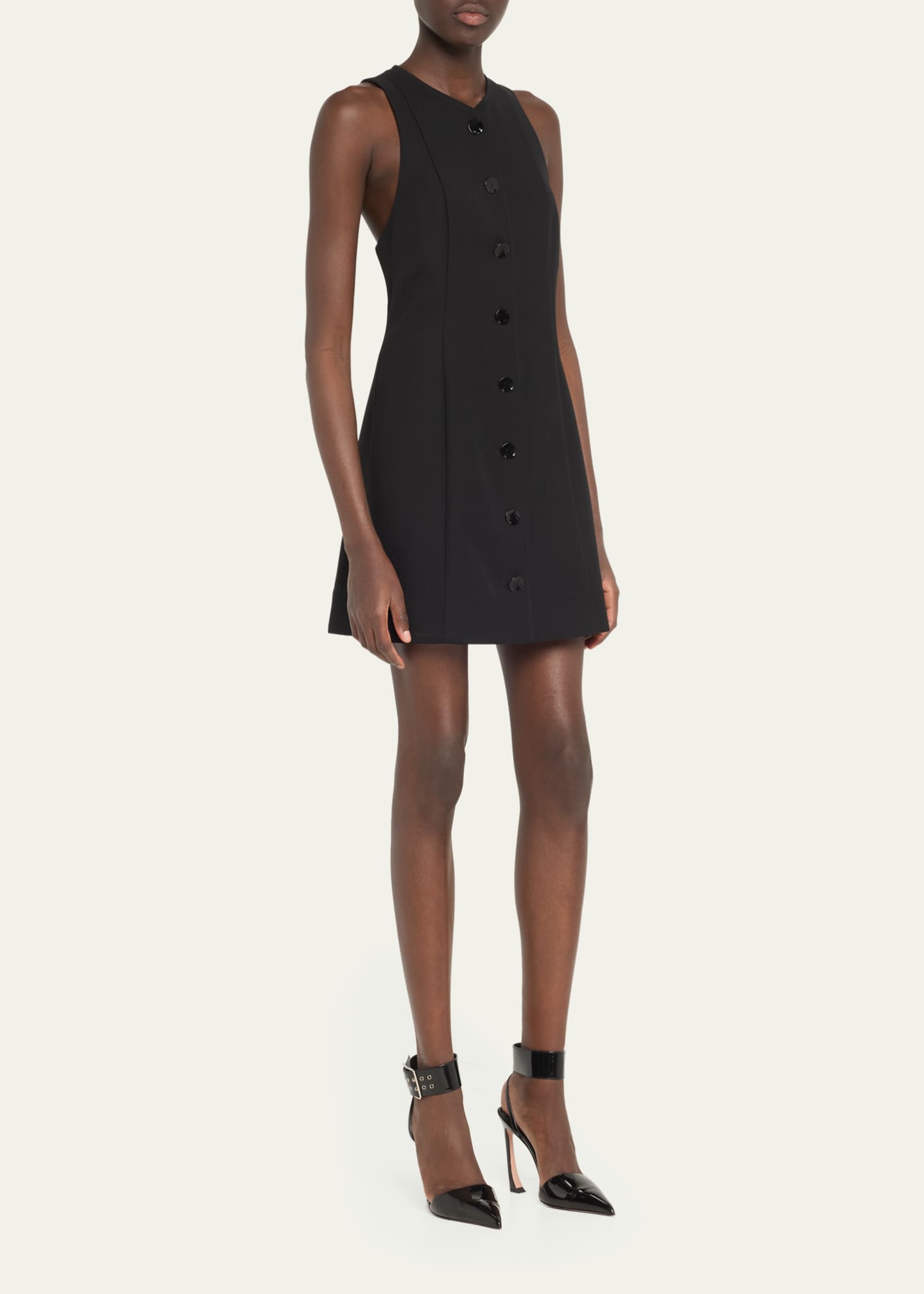 Ganni Sleeveless Twill Suiting Mini Dress - Bergdorf Goodman