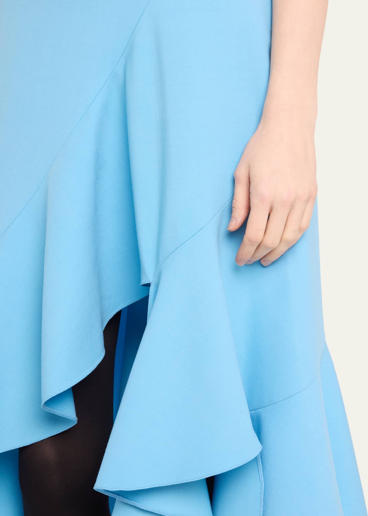 Oscar de la Renta Sleeveless Jewel-Neck Asymmetric-Hem Midi Dress Image 5 of 5