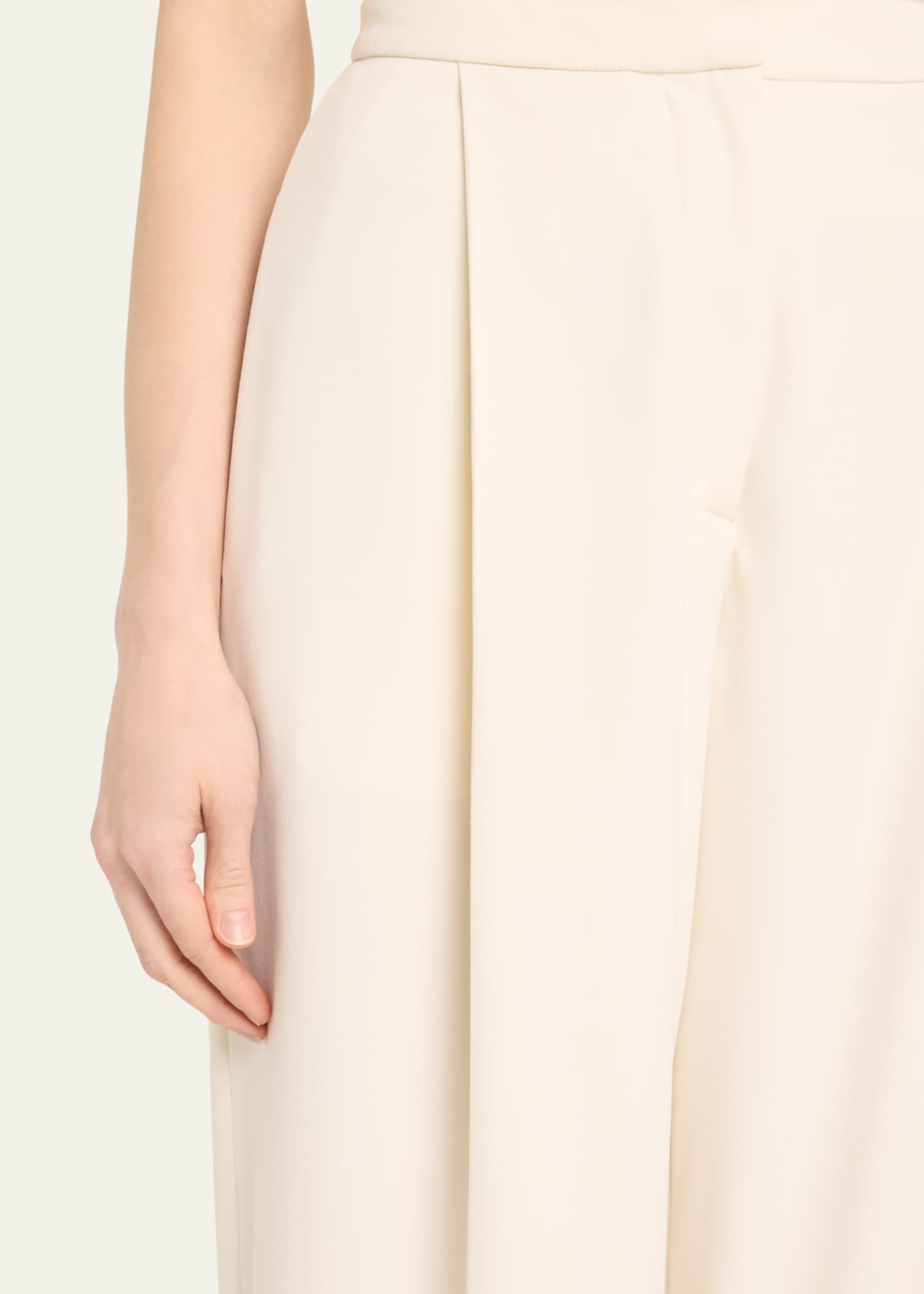 Oscar de la Renta Wool Pleated Wide-Leg Pants Image 5 of 5