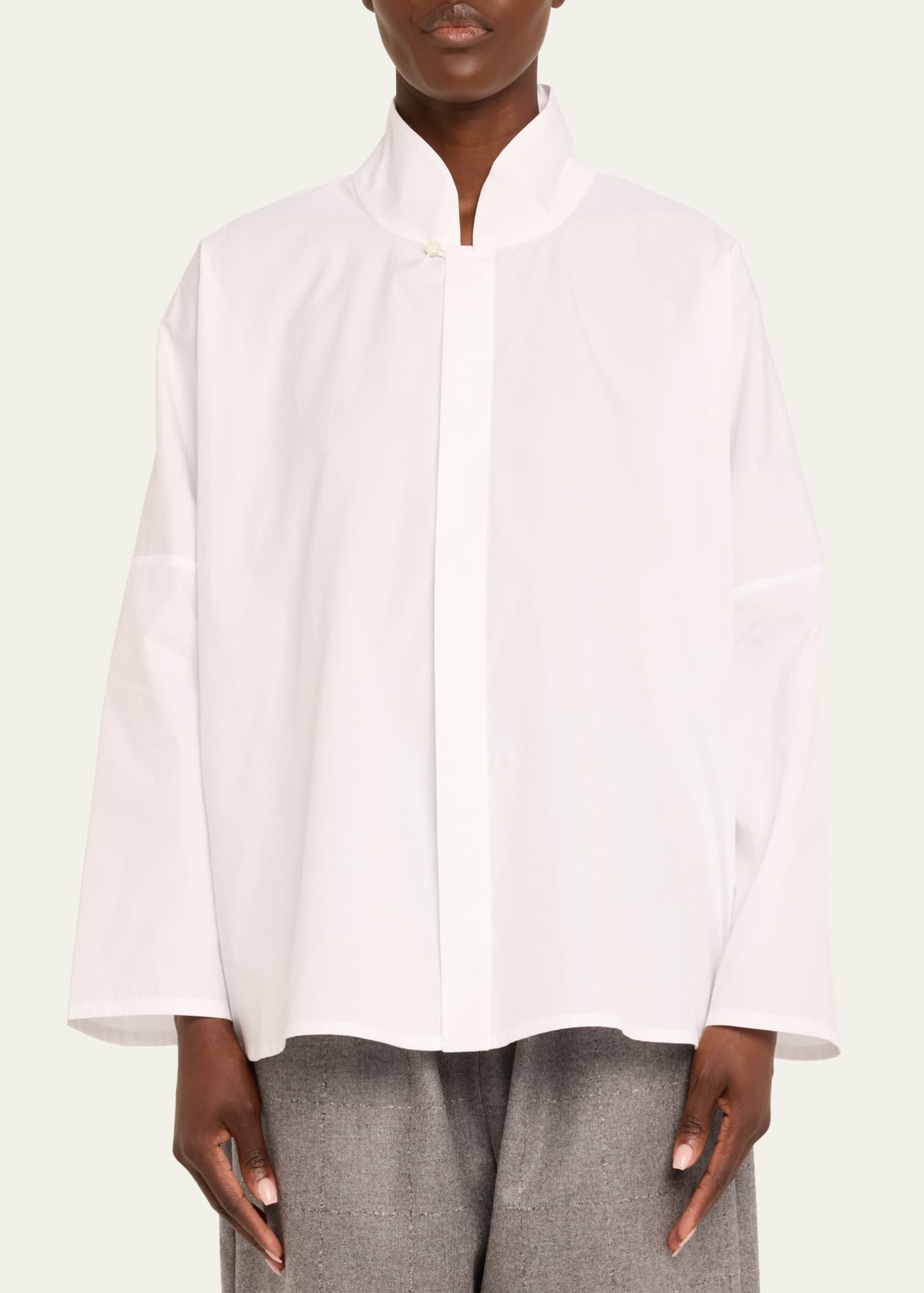Eskandar Chinese Imperial Shirt with Chinese Collar (Mid Plus Length) Image 4 of 5
