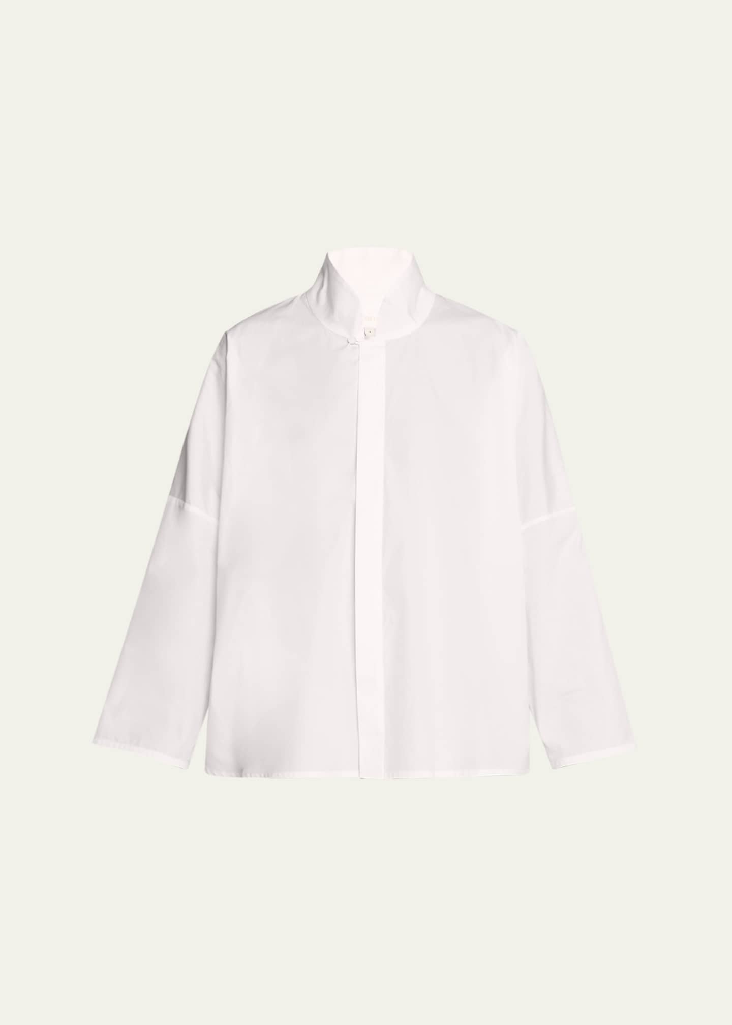 Eskandar Chinese Imperial Shirt with Chinese Collar (Mid Plus Length) Image 1 of 5