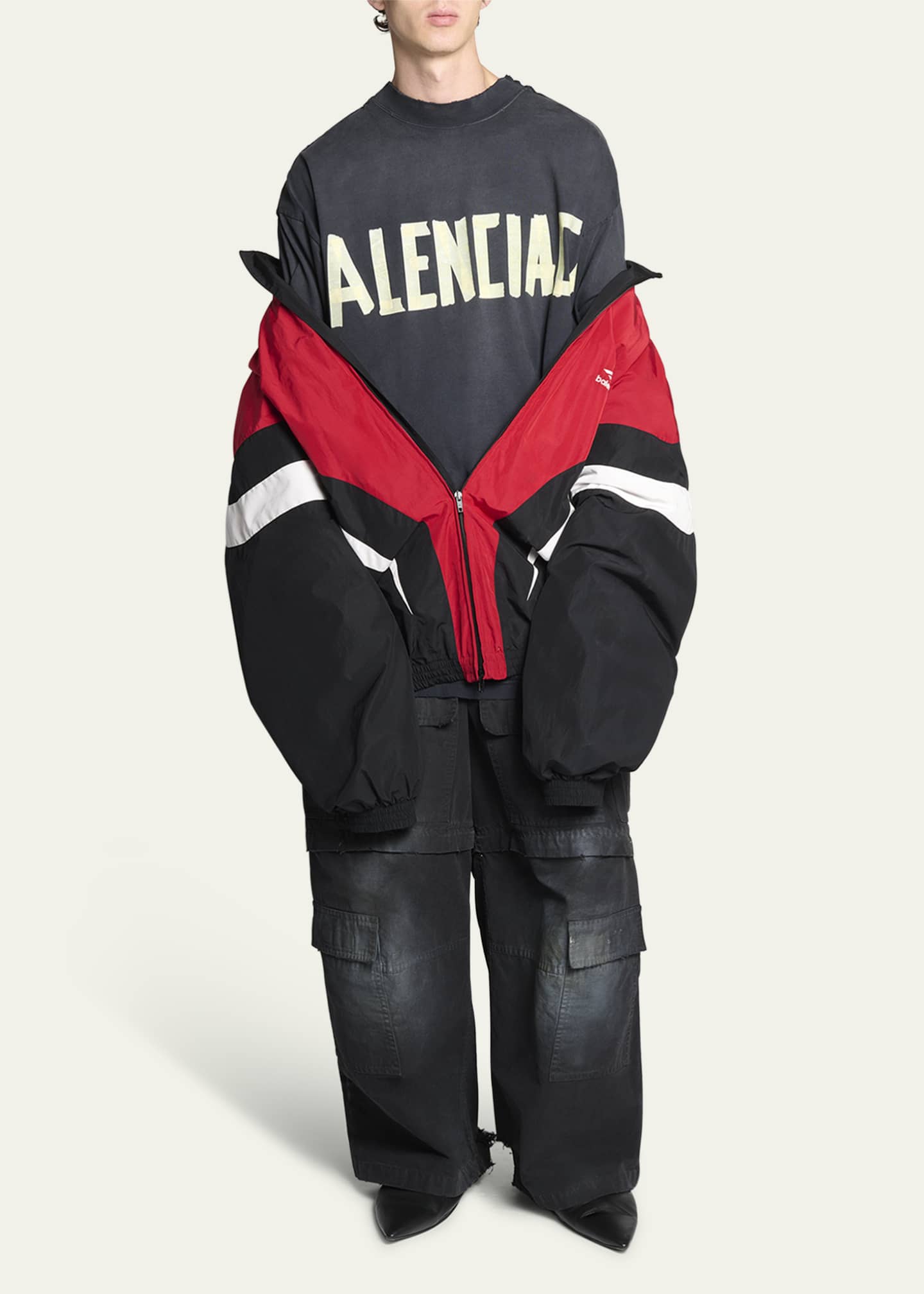 Balenciaga Men s Oversized Tracksuit Jacket Bergdorf Goodman