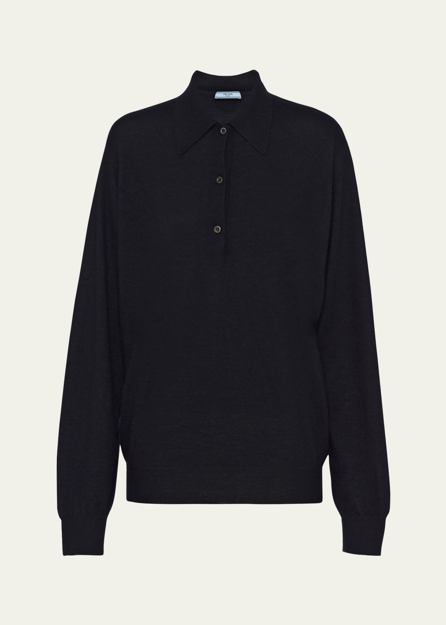 Prada Polo Long Sleeve Cashmere Sweater Image 1 of 3