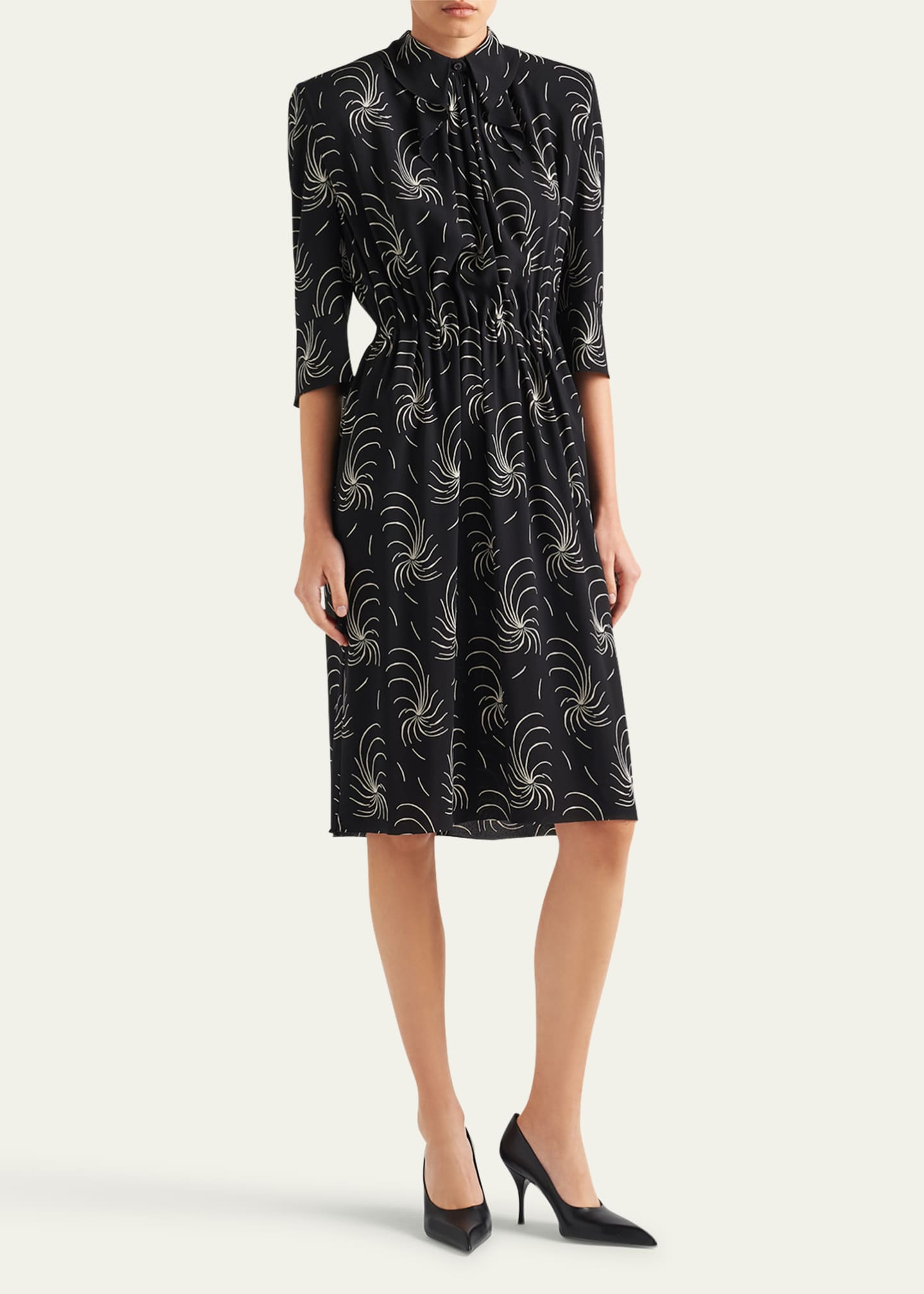 Prada Printed Sable Midi Dress Image 2 of 4