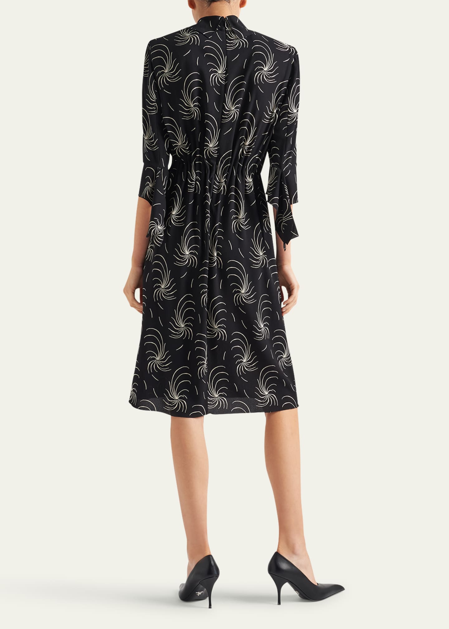 Prada Printed Sable Midi Dress Image 3 of 4