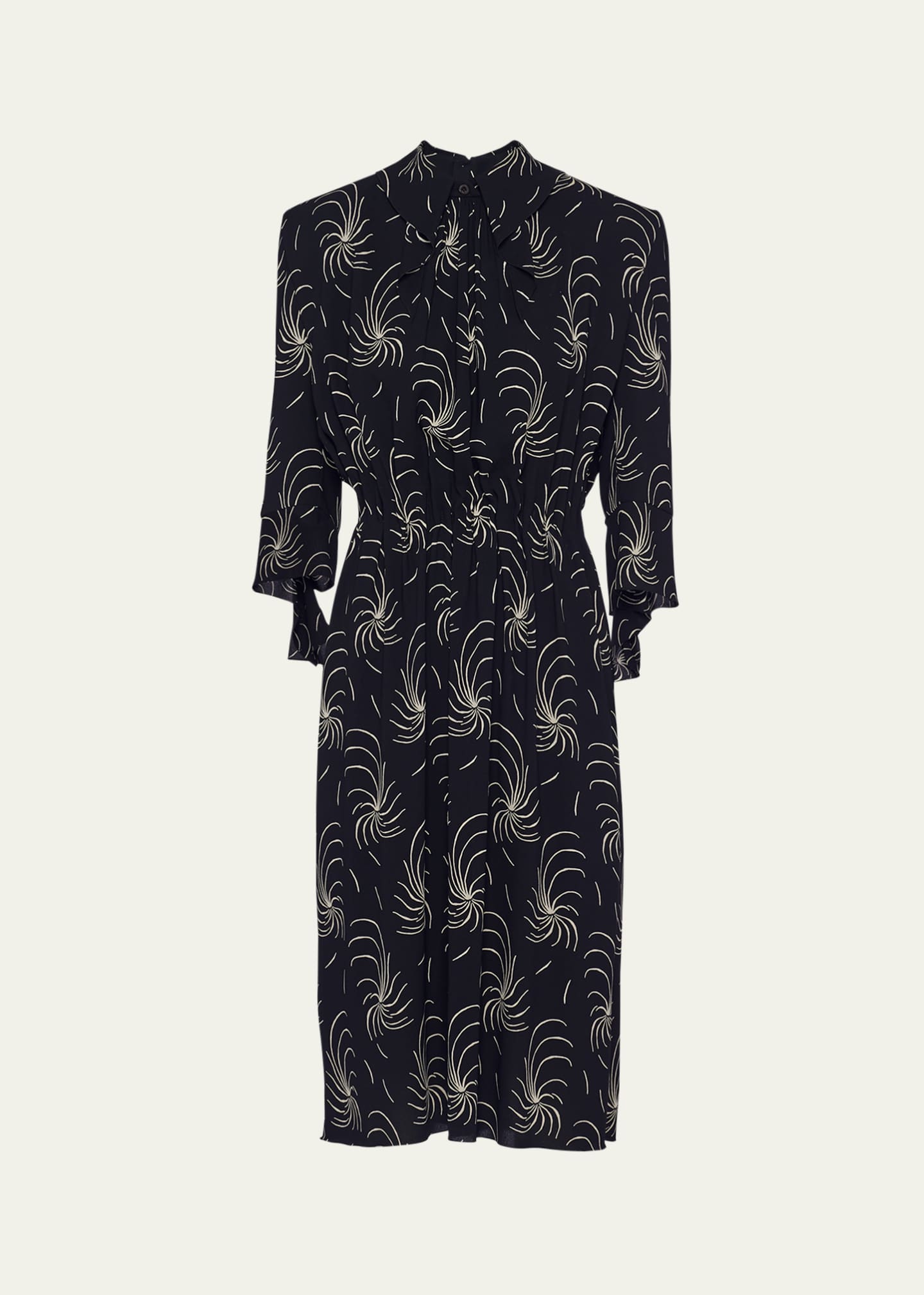 Prada Printed Sable Midi Dress Image 1 of 4