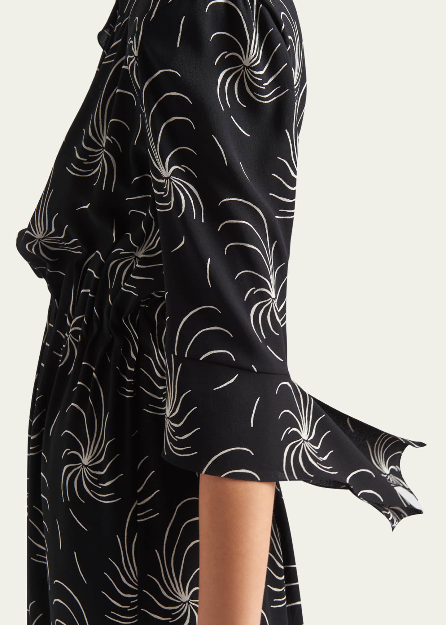 Prada Printed Sable Midi Dress Image 4 of 4