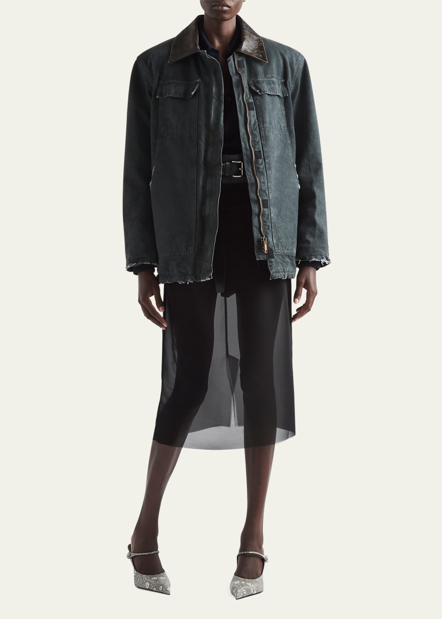 Prada Georgette Midi Skirt Image 2 of 5