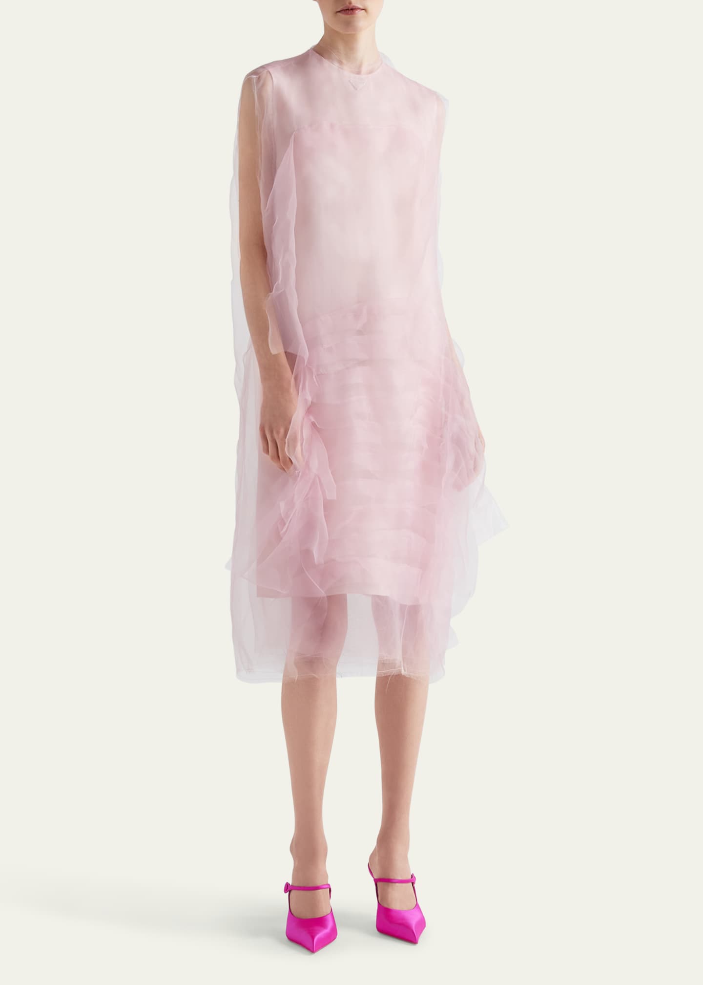 Prada Sleeveless Technical Voile Dress Image 2 of 3
