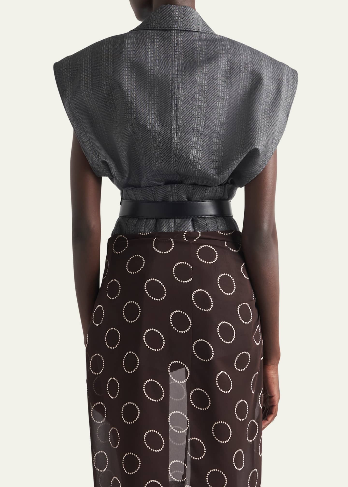 Prada Single-Breasted Pinstripe Wool Vest Image 3 of 5