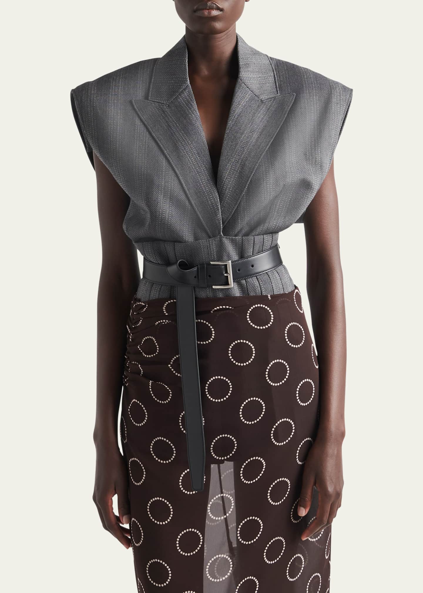 Prada Single-Breasted Pinstripe Wool Vest Image 4 of 5