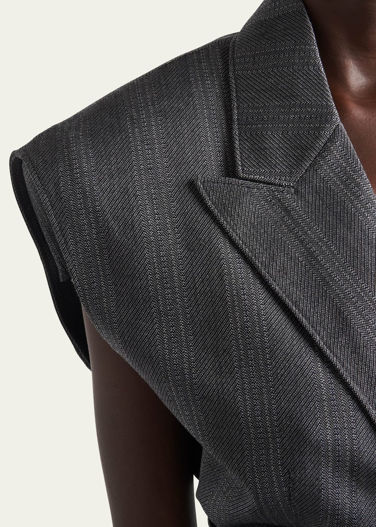 Prada Single-Breasted Pinstripe Wool Vest Image 5 of 5