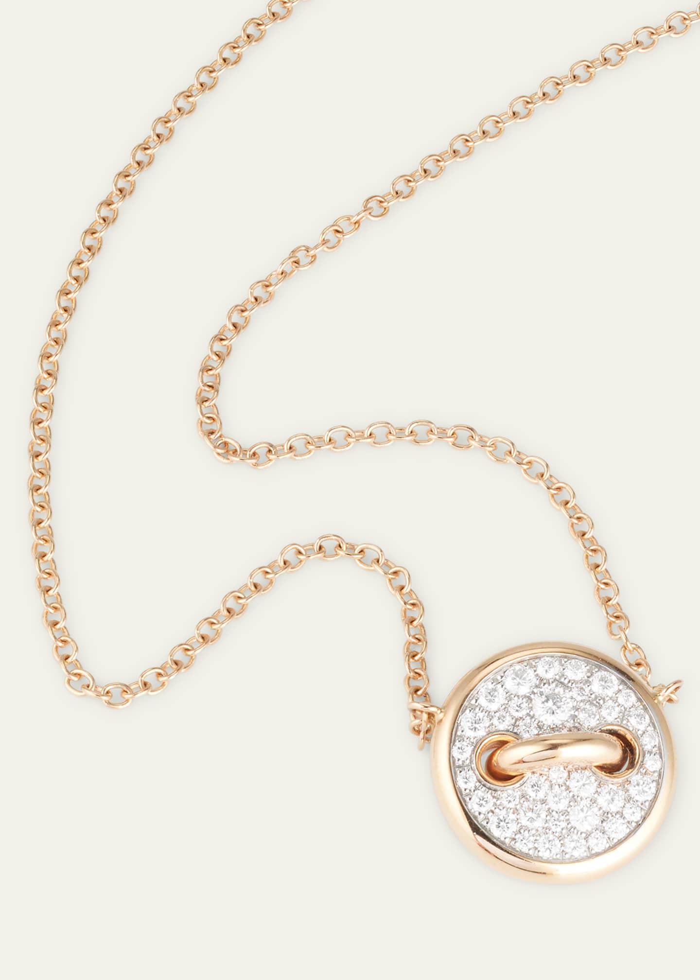 Pomellato 18K Rose Gold Dot Pave Diamond and Mother of Pearl Pendant Necklace Image 3 of 5