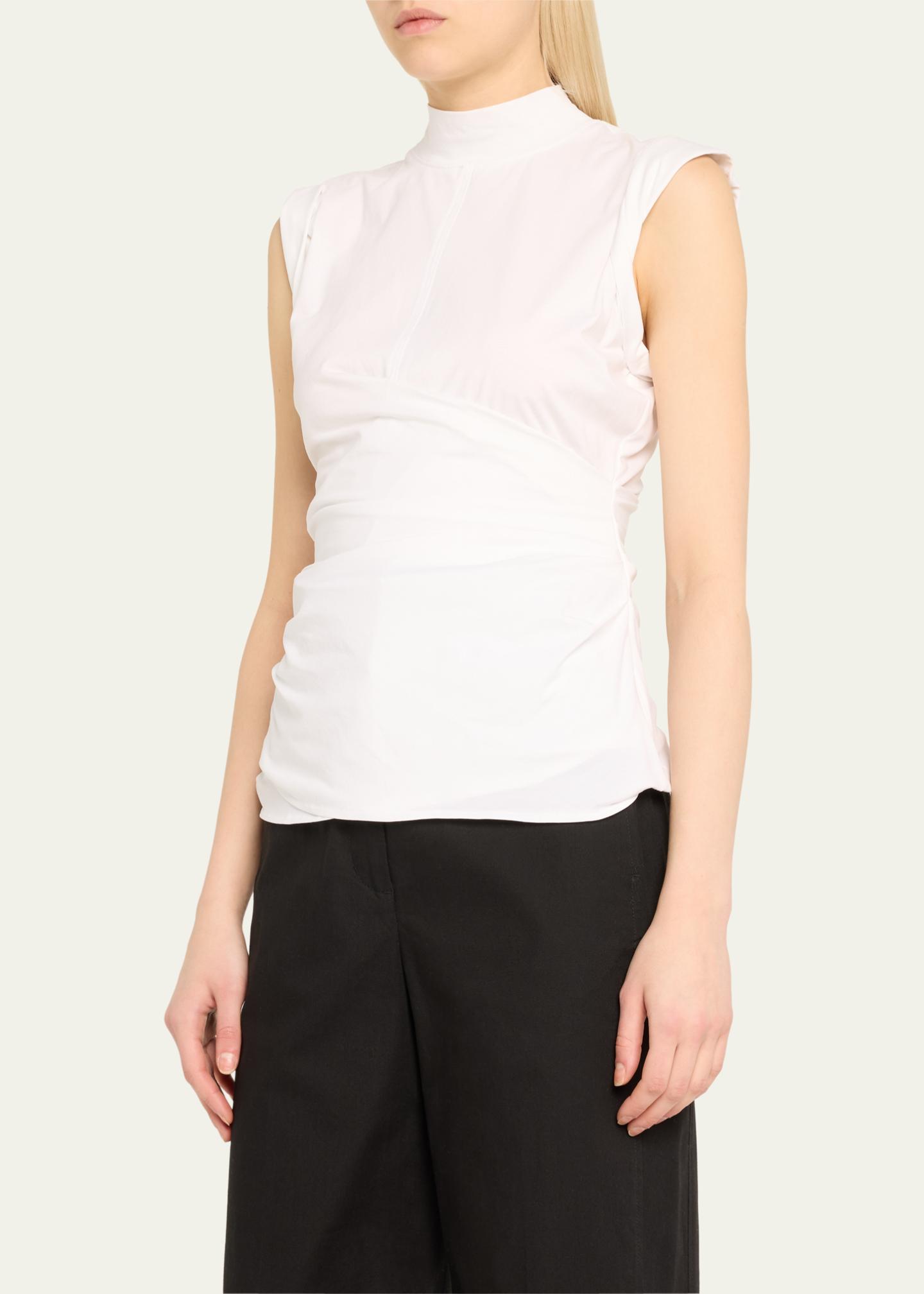 draped mock neck top
