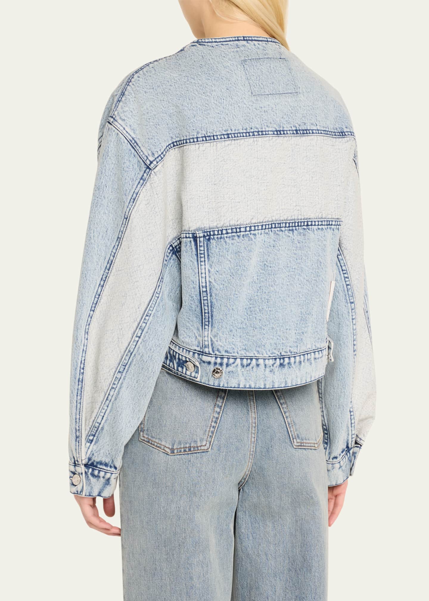 3.1 Phillip Lim Collarless Denim Jacket Image 3 of 5