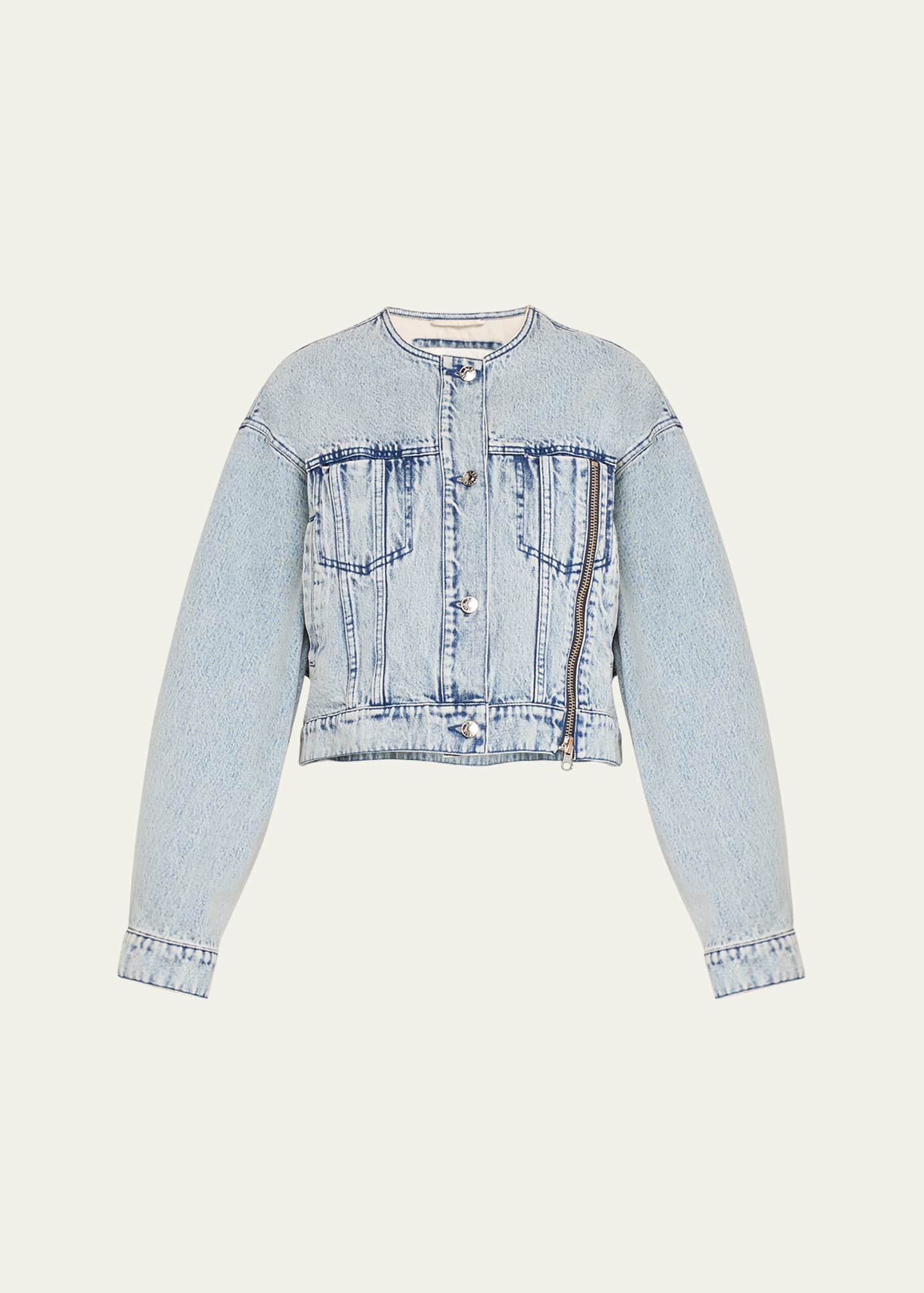 3.1 Phillip Lim Collarless Denim Jacket Image 1 of 5