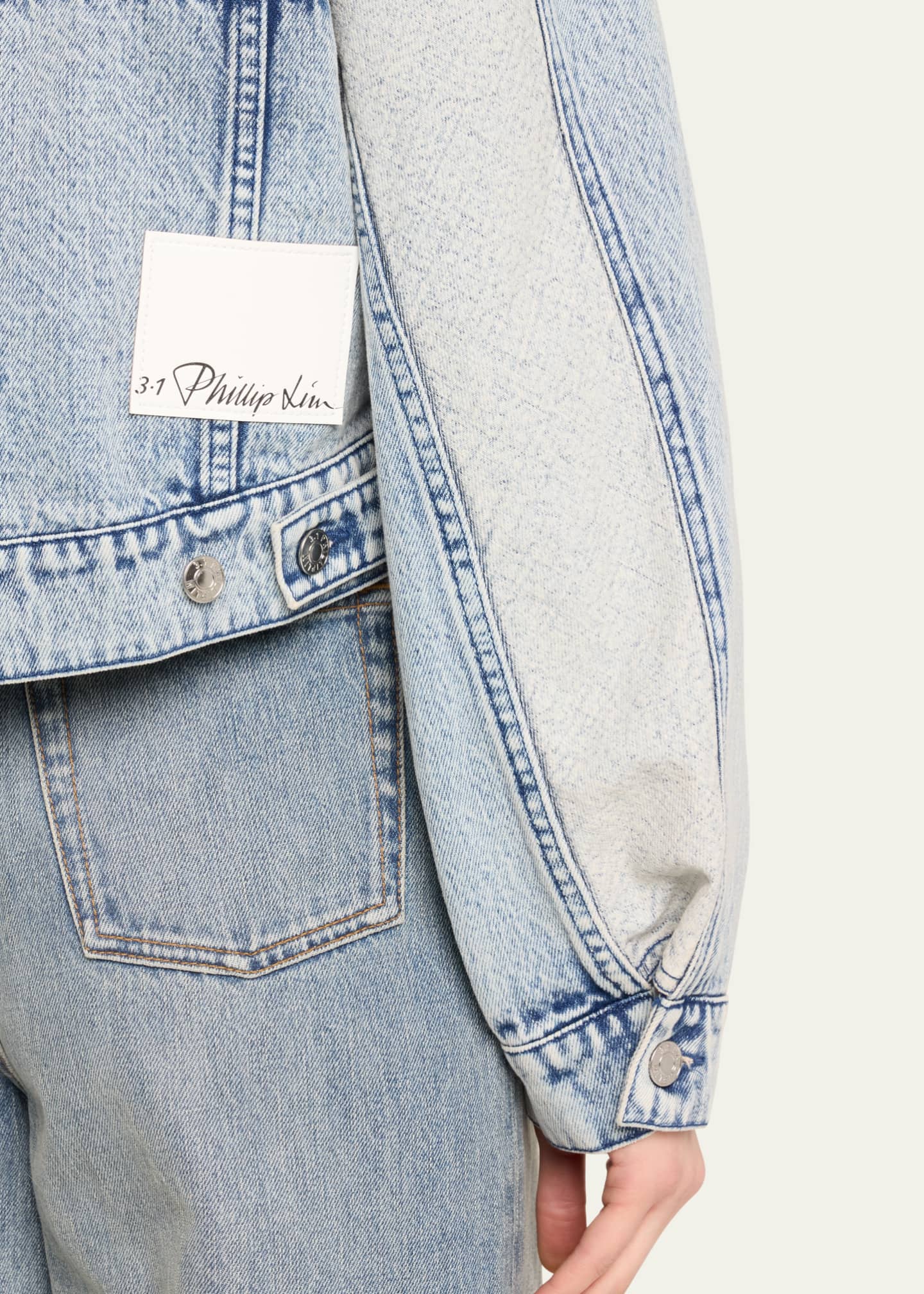 3.1 Phillip Lim Collarless Denim Jacket Image 5 of 5