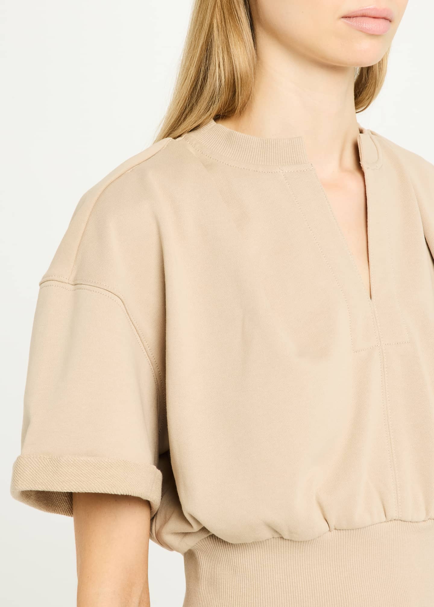3.1 Phillip Lim Short-Sleeve Cropped Sweatshirt Image 5 of 5