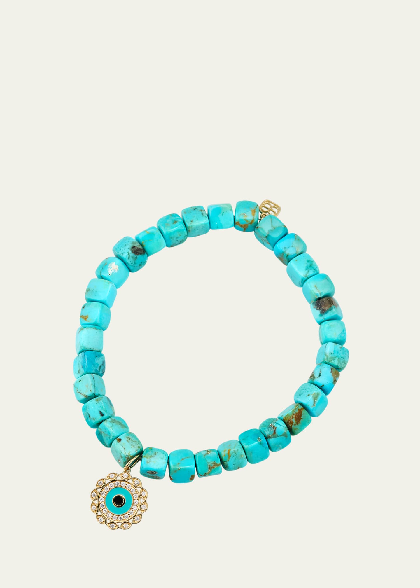 Sydney Evan 14K Gold and Diamond Marquise Eye Turquoise Bracelet Image 1 of 4
