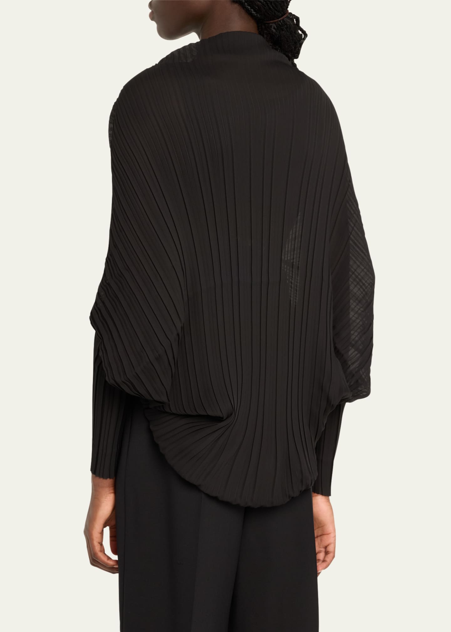 Max Mara Black Plisse Pleated Shrug Image 3 of 5