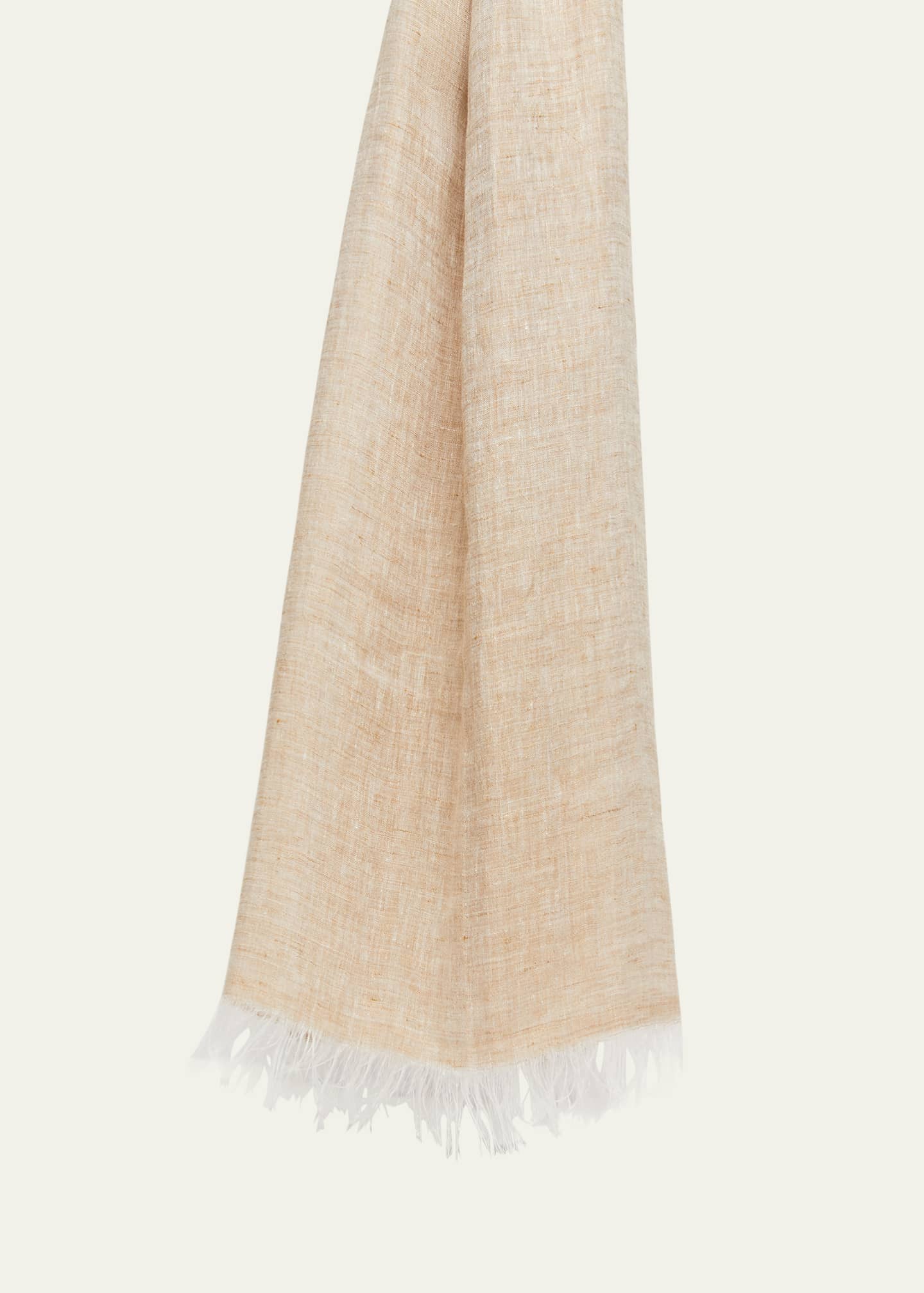 Max Mara Alfredo Fringed Flax Scarf - Bergdorf Goodman