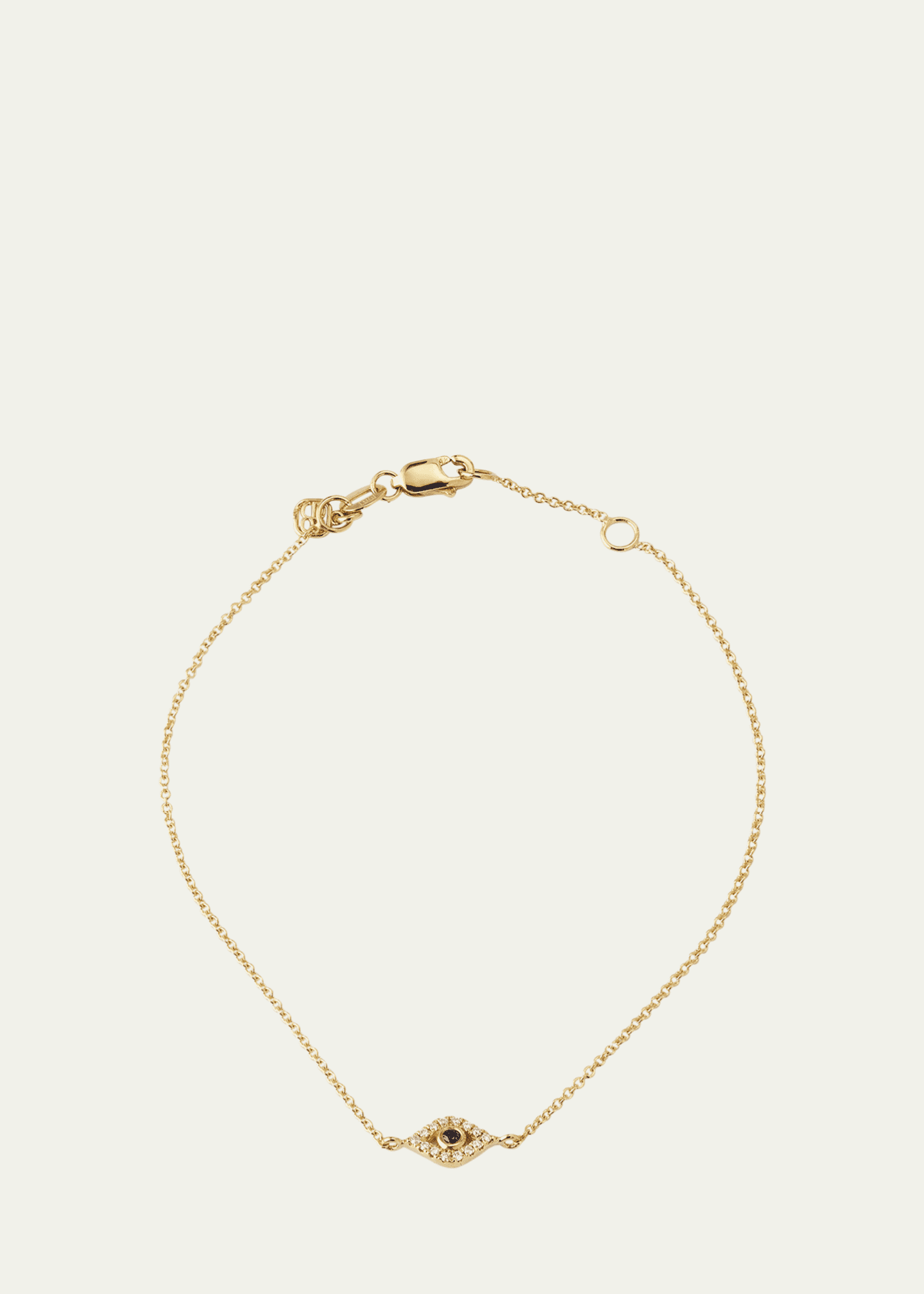 Sydney Evan 14K Yellow Gold and Diamond Small Bezel Evil Eye Bracelet Bergdorf Goodman