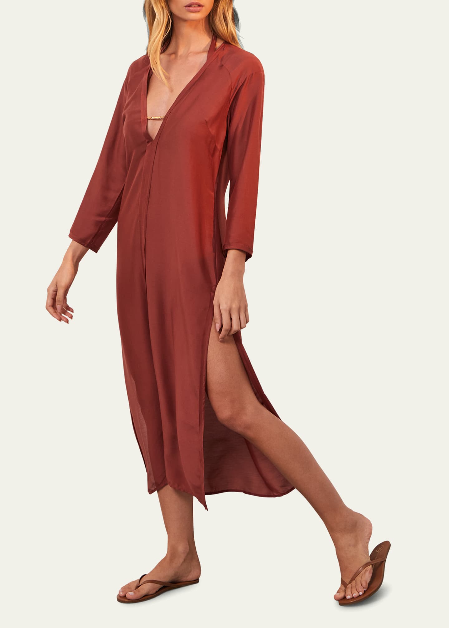 Vix Solid Julie Caftan Coverup