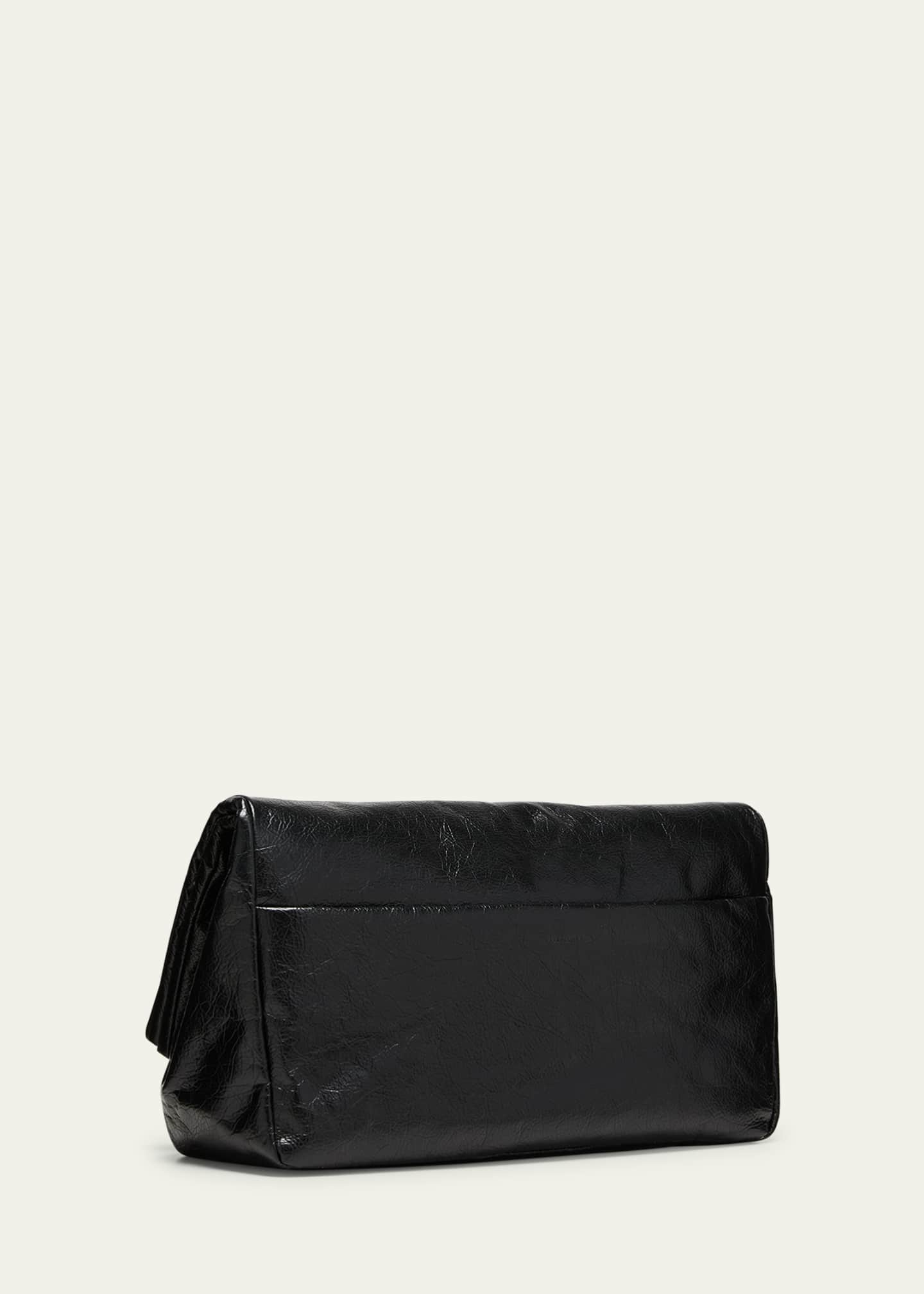 Balenciaga Monaco Fold-Over Flap Leather Clutch Bag Image 3 of 5