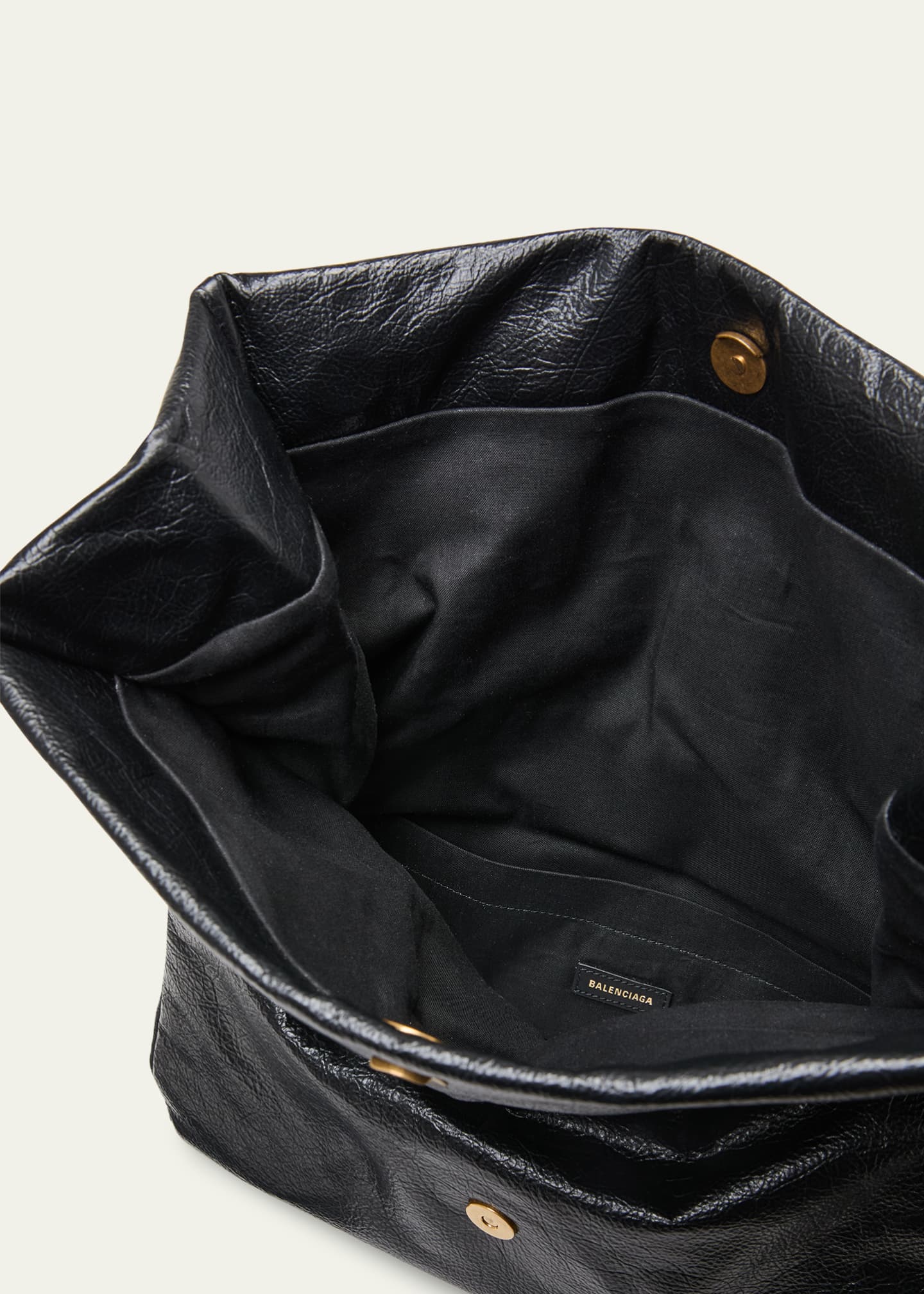 Balenciaga Monaco Fold-Over Flap Leather Clutch Bag Image 4 of 5