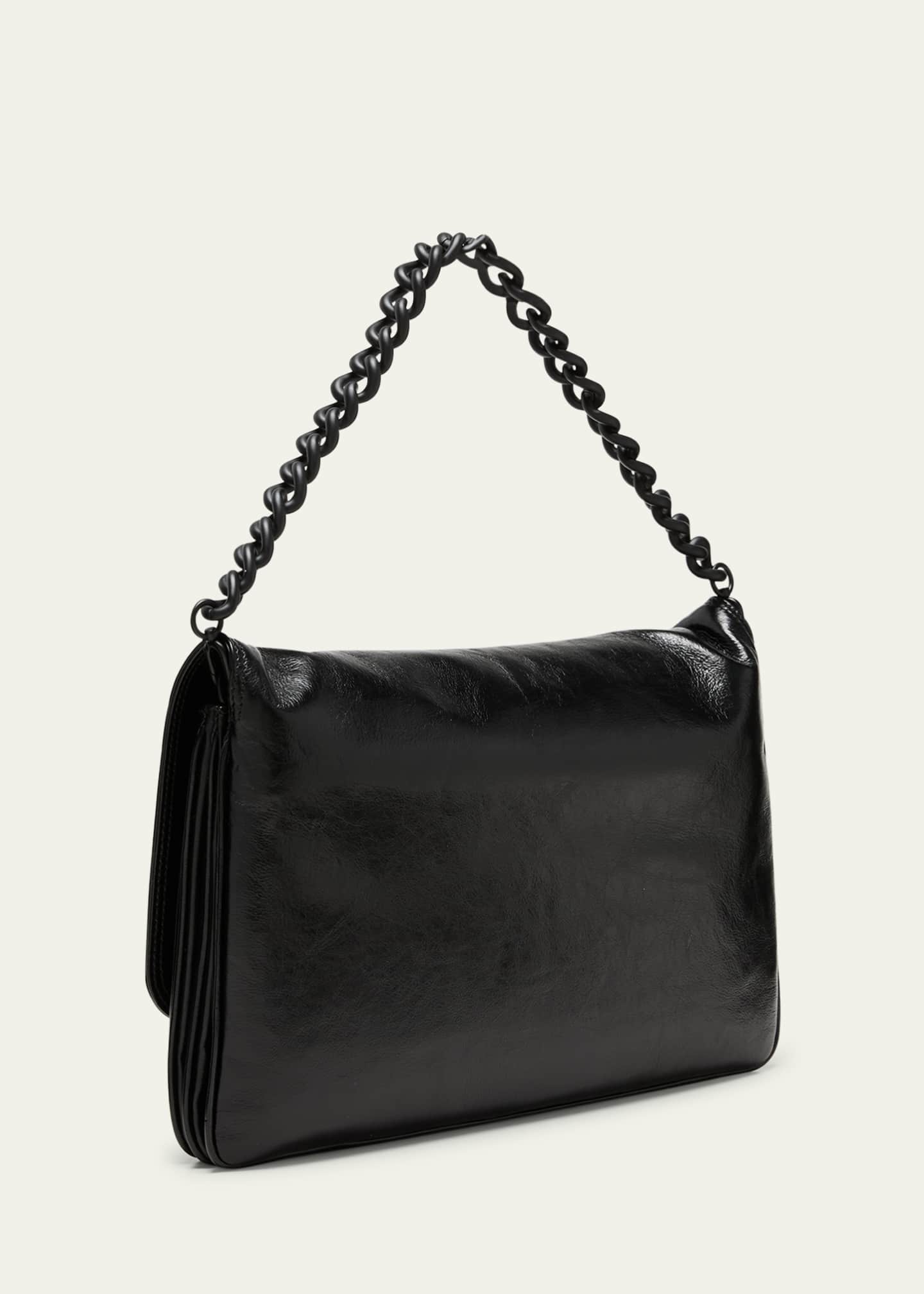 Large Flap Leather Shoulder Bag