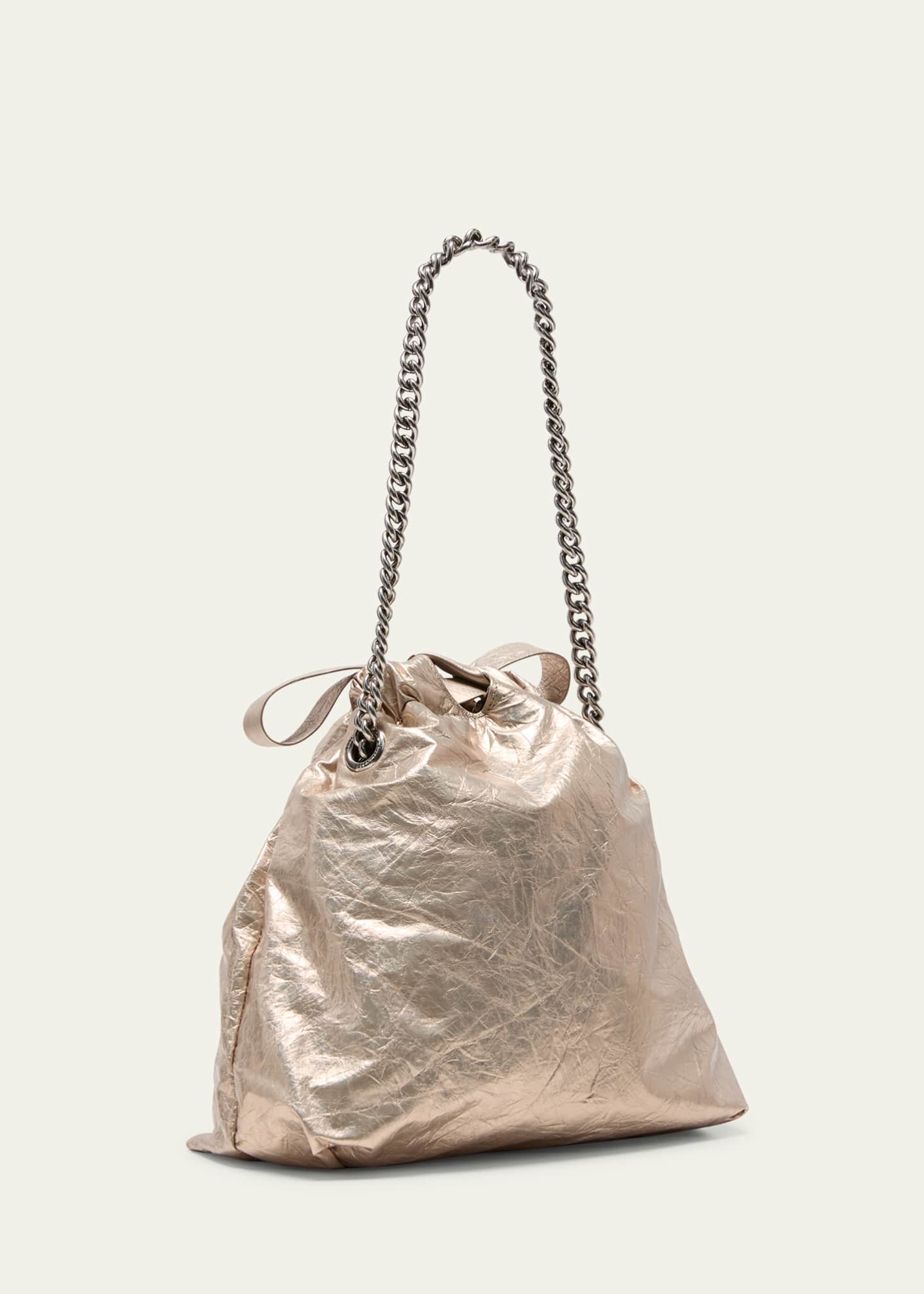 Balenciaga Crush Small Metallic Leather Shoulder Bag Bergdorf Goodman