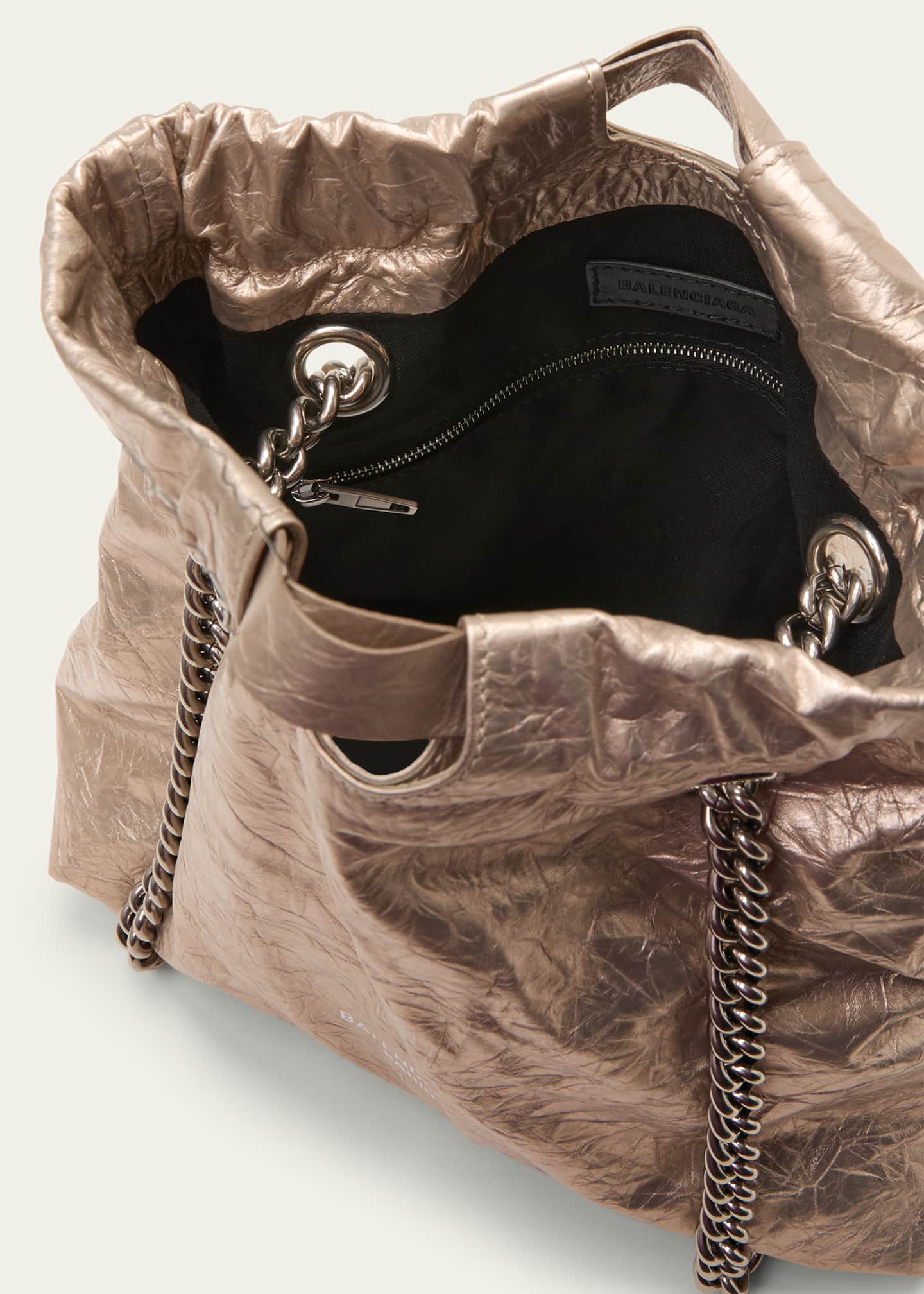 Balenciaga Crush Small Metallic Leather Shoulder Bag Balenciaga Crush Small Metallic Leather Shoulder Bag