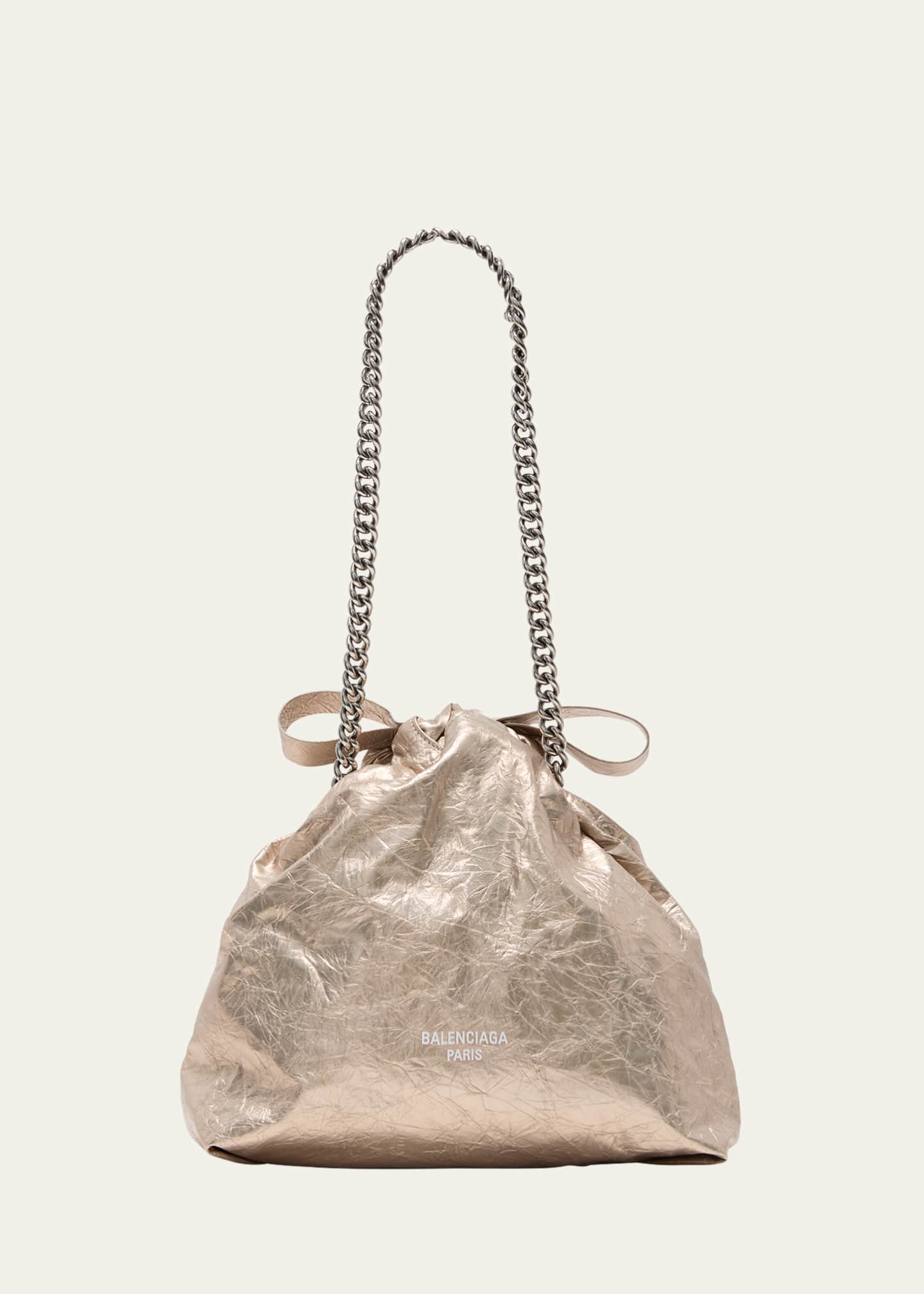 Balenciaga Crush Small Shoulder Bag Stone Beige