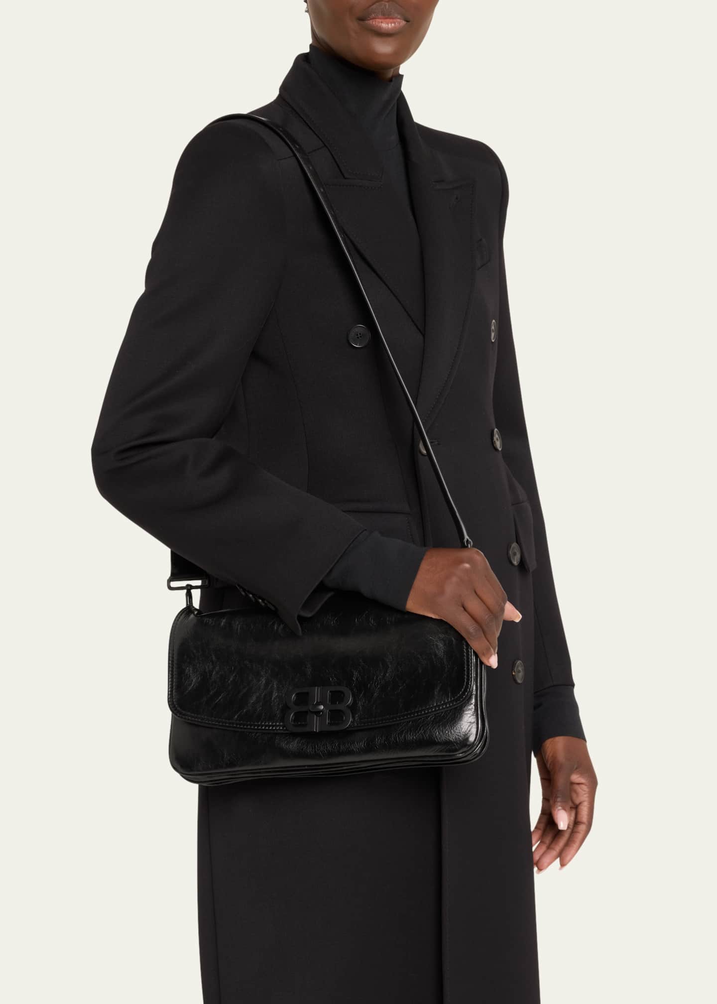 Balenciaga Medium Flap Leather Shoulder Bag Image 2 of 5