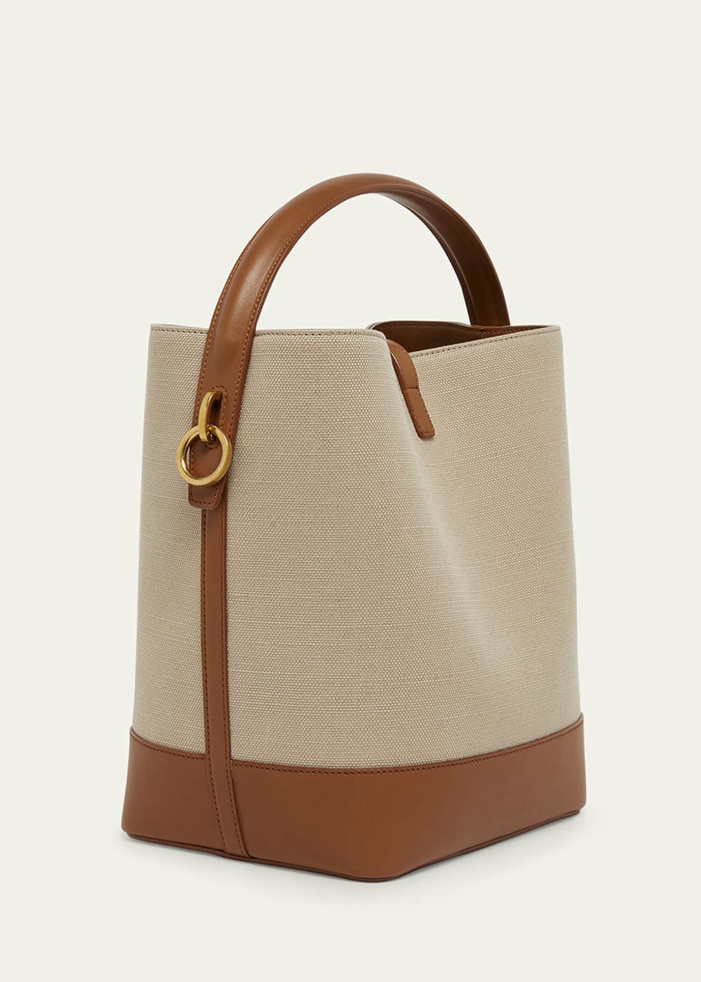 Saint Laurent Le 37 YSL Bucket Bag in Canvas and Leather Image 2 of 4