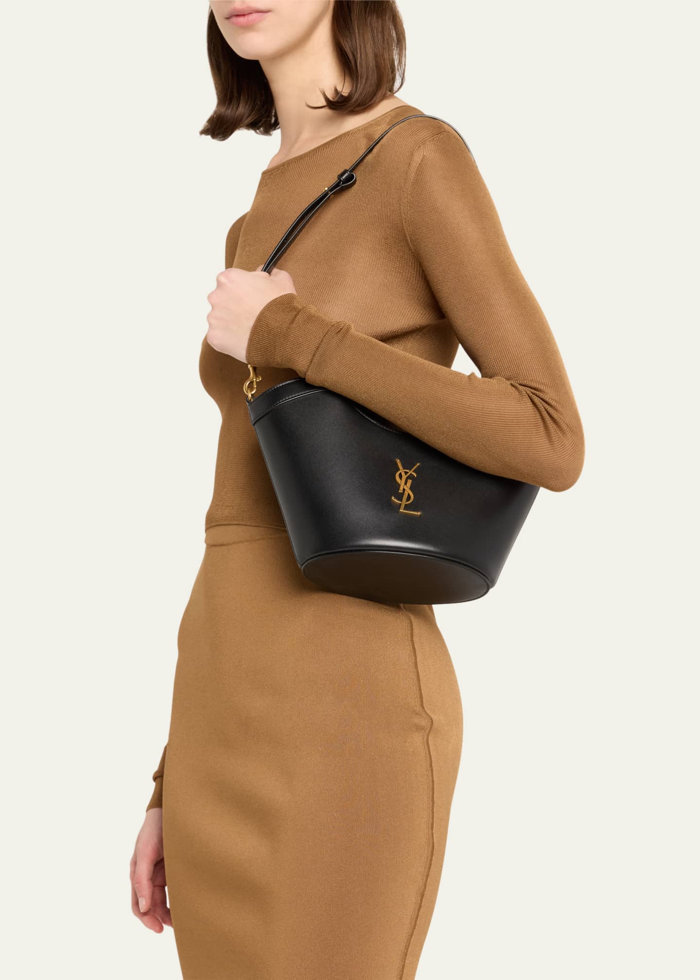 Saint Laurent Mini YSL Top-Handle Bag in Leather Image 2 of 5