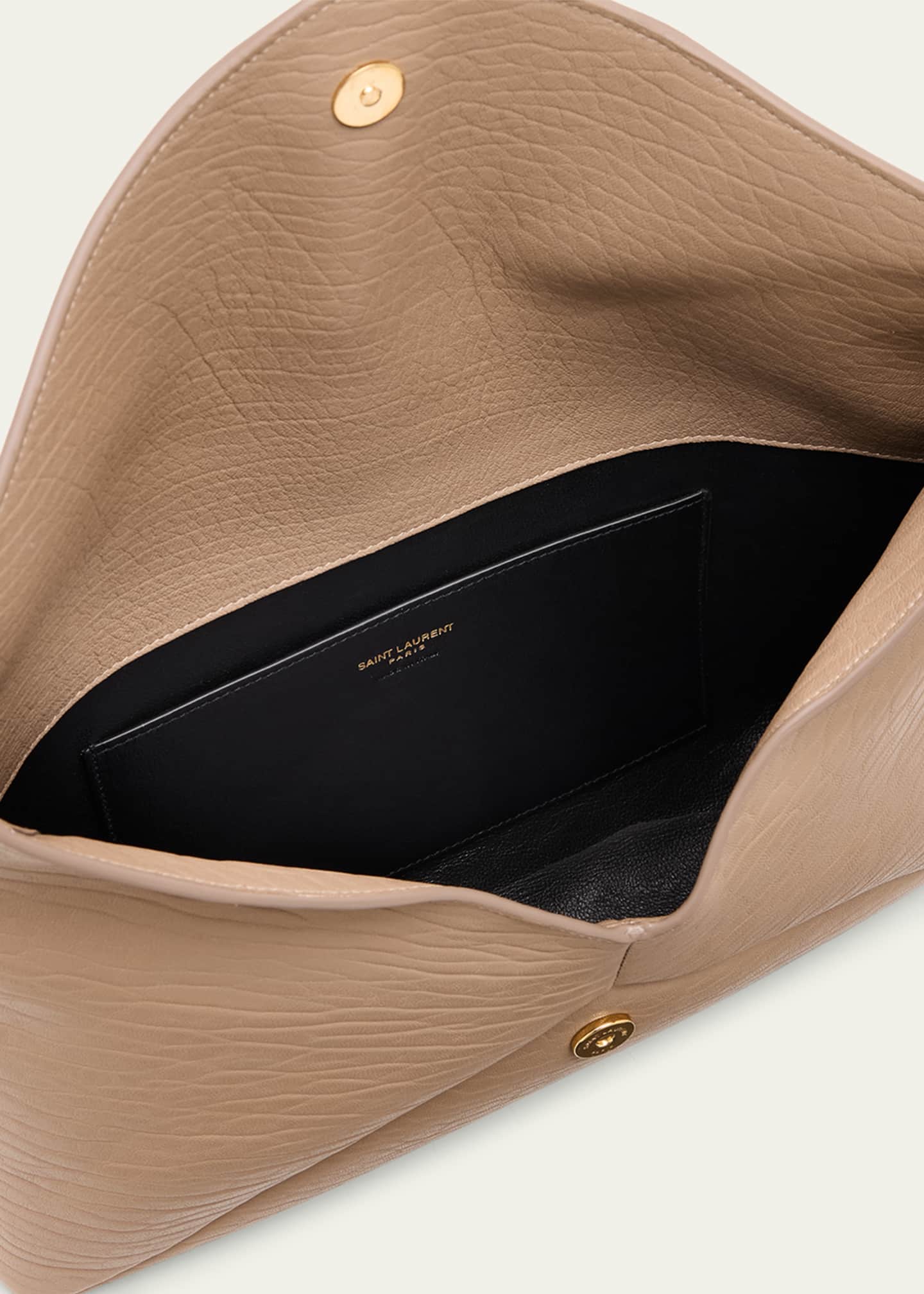 Saint Laurent Large YSL Envelope Pouch Clutch Bag in Leather Image 4 of 6