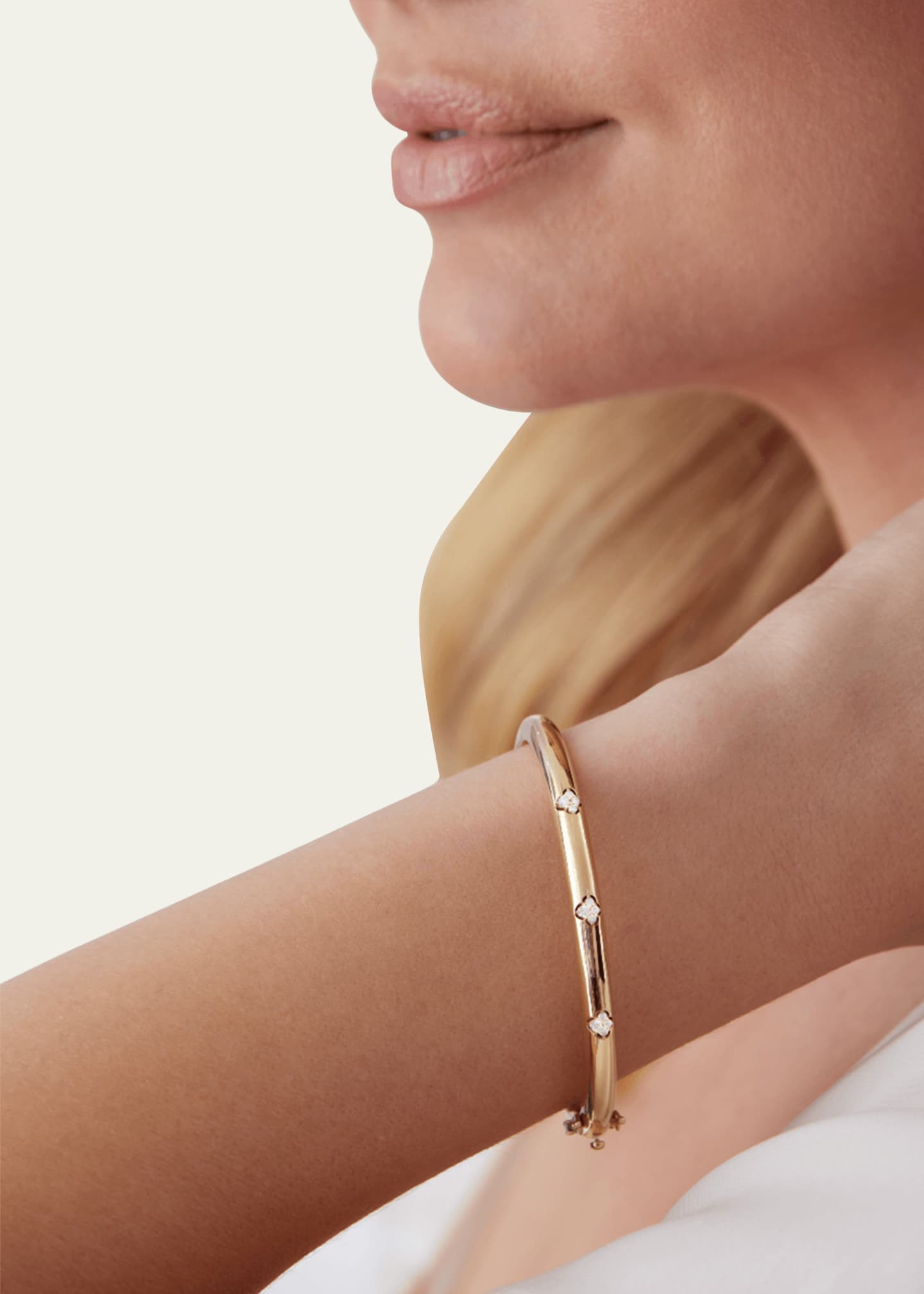 Sara Weinstock 18K Yellow Gold Dujour Four-Cluster Diamond Bangle Bracelet Image 2 of 2