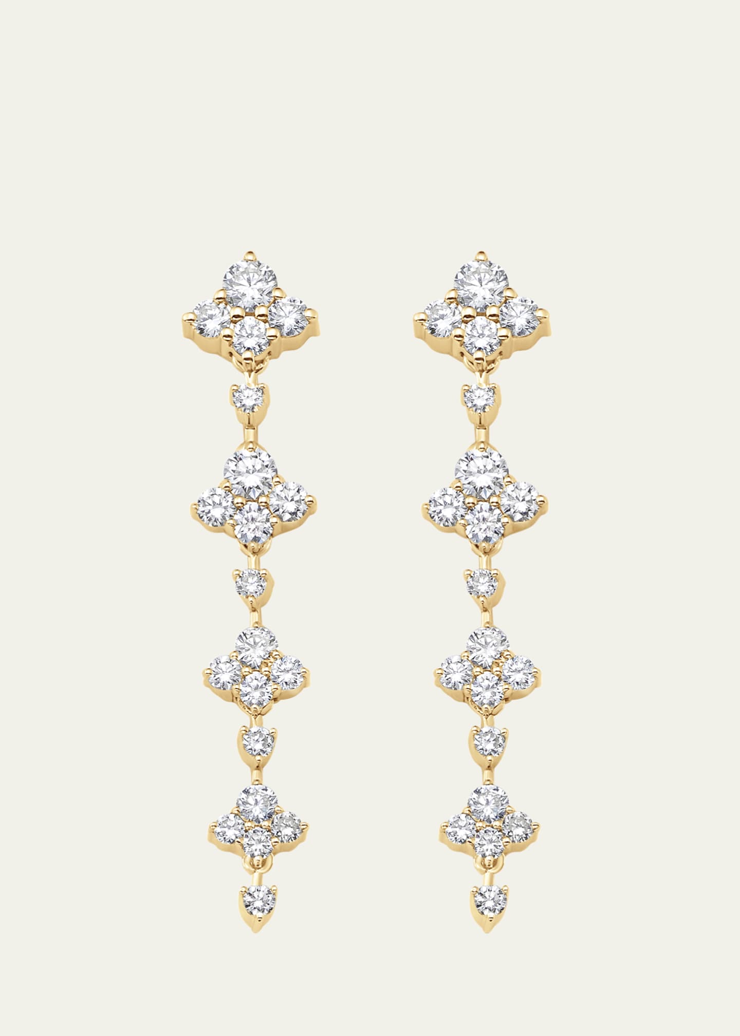 Sara Weinstock 18K Yellow Gold Dujour Four Diamond Dangle Earrings