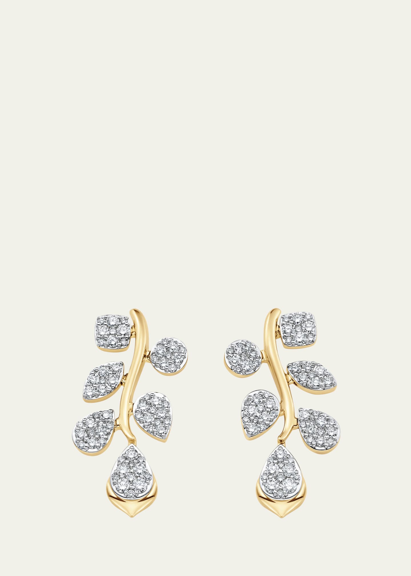 Sara Weinstock 18K Two-Tone Gold Lierre Diamond Reverie Cluster Drop Earrings Image 1 of 2