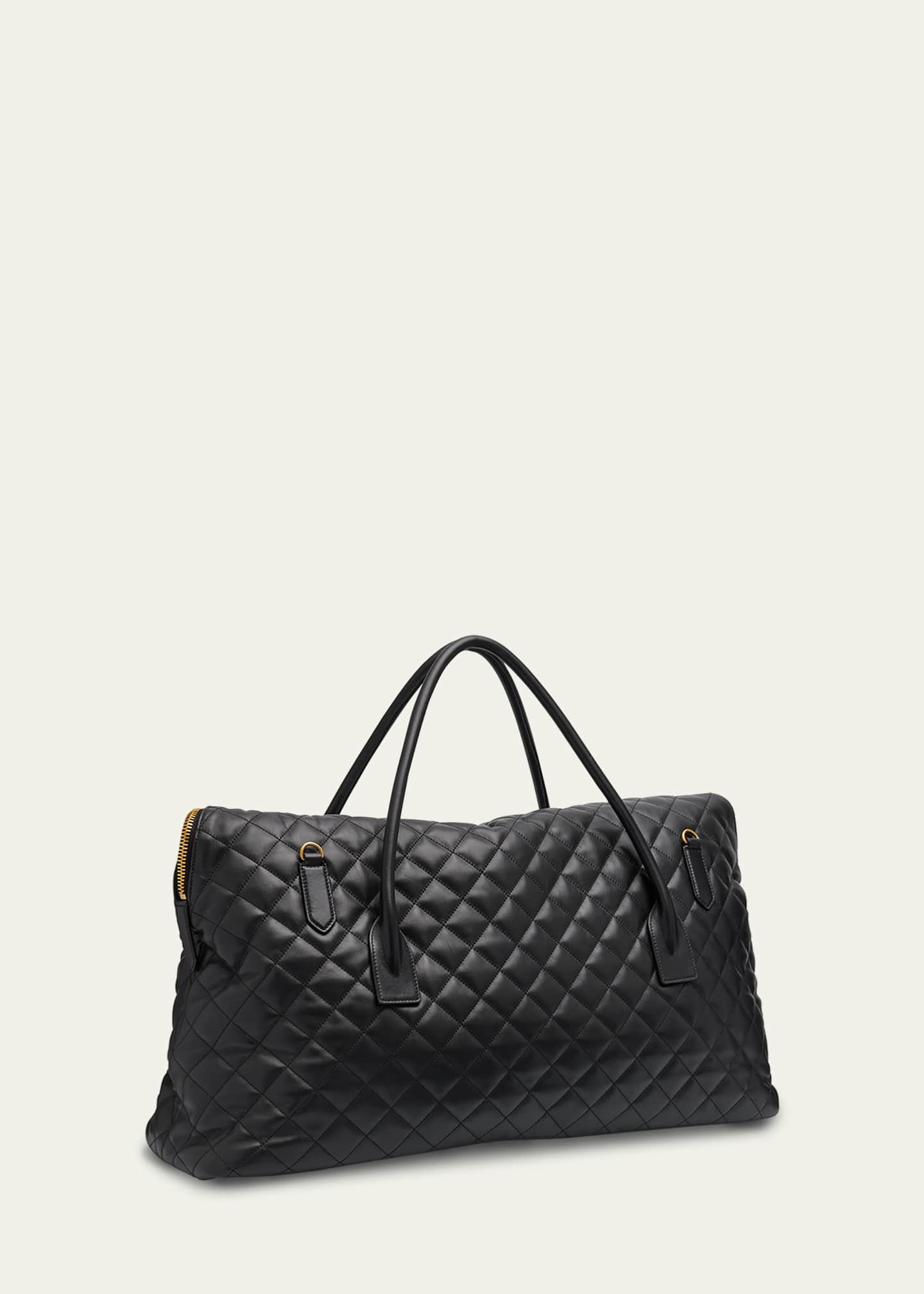 Saint Laurent ES Giant Travel Bag in Smooth Quilted Leather with Gold Hardware Image 3 of 5