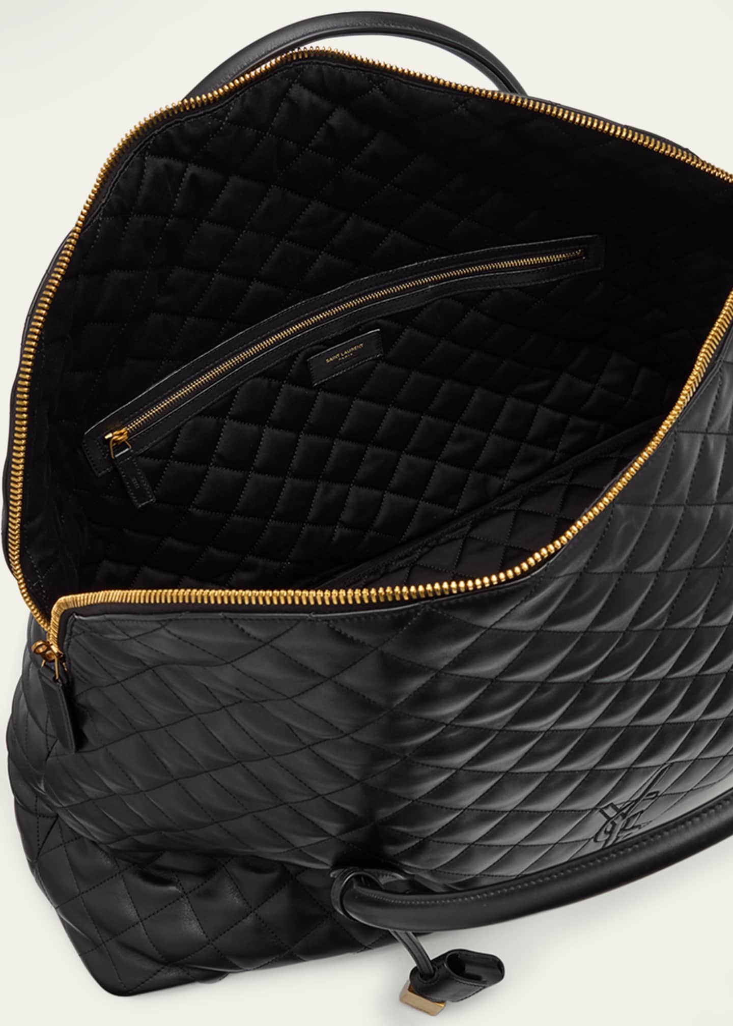 Saint Laurent ES Giant Travel Bag in Smooth Quilted Leather with Gold Hardware Image 4 of 5