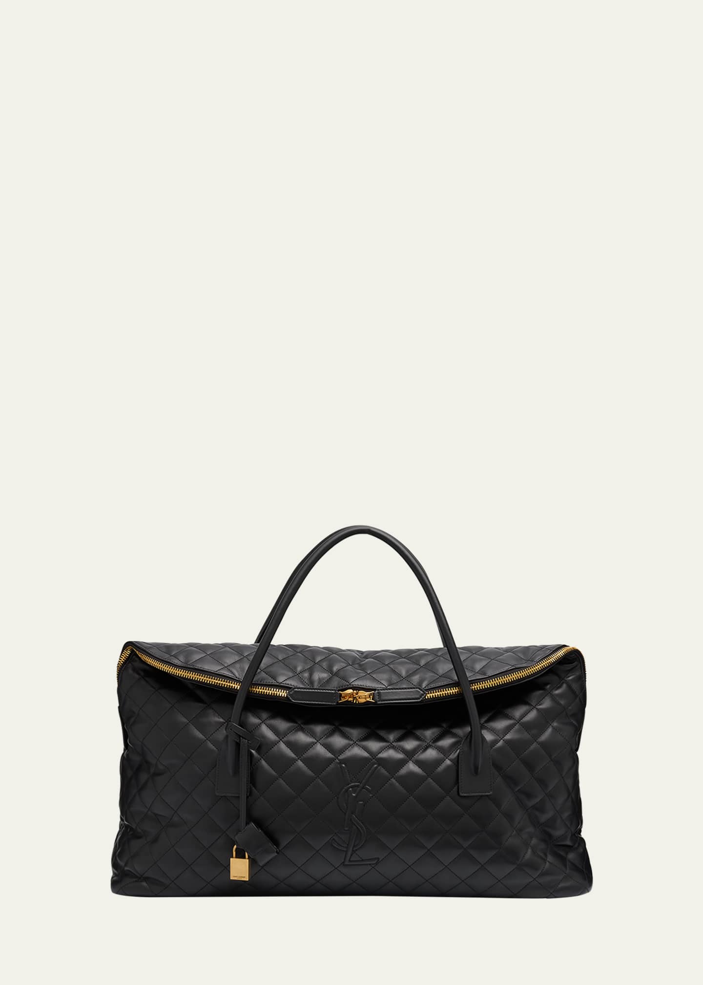 Saint Laurent ES Giant Travel Bag in Smooth Quilted Leather with Gold Hardware Image 1 of 5