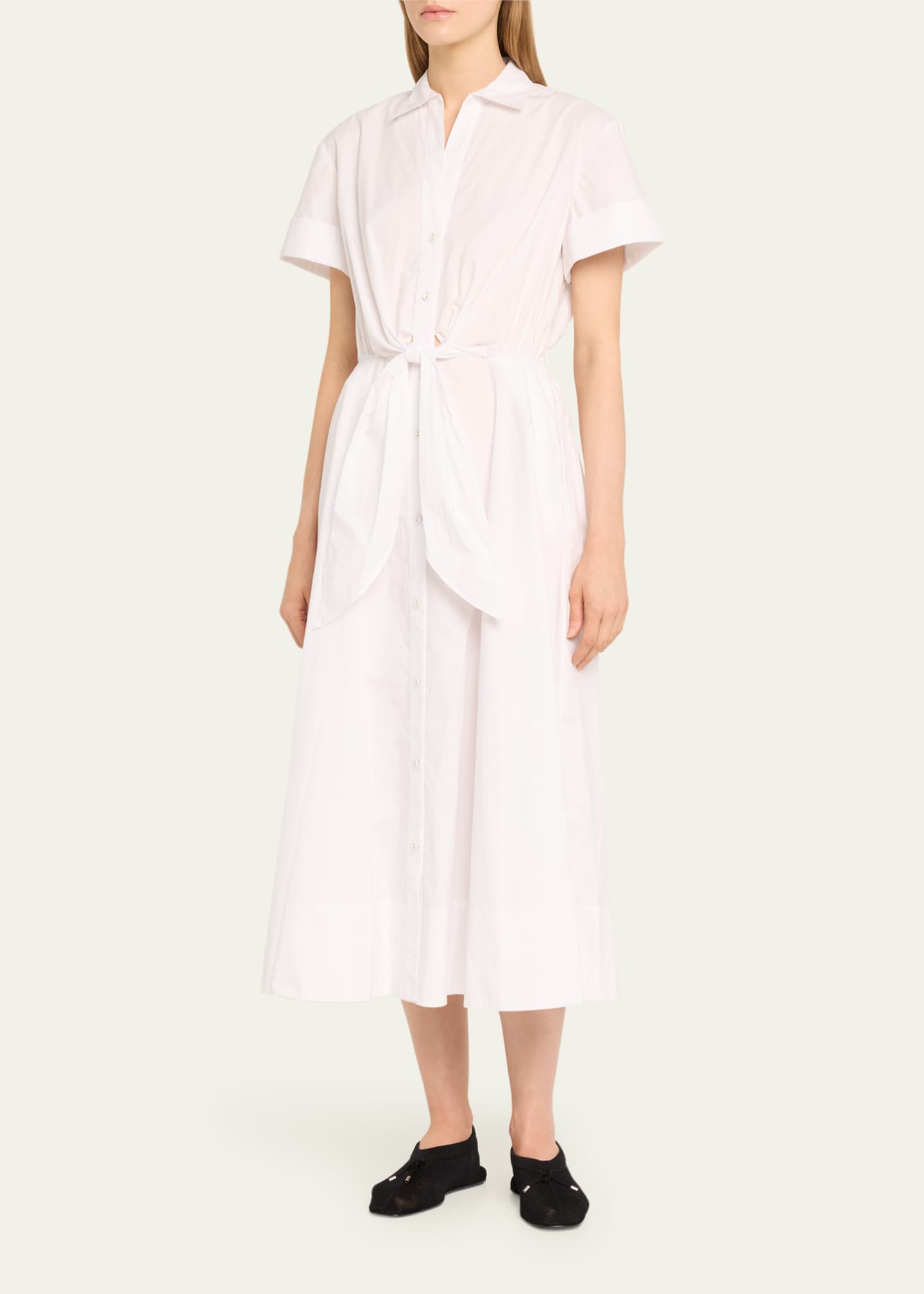 Cara Cara Asbury Self-Tie Waist Cotton Poplin Midi Dress Image 4 of 5