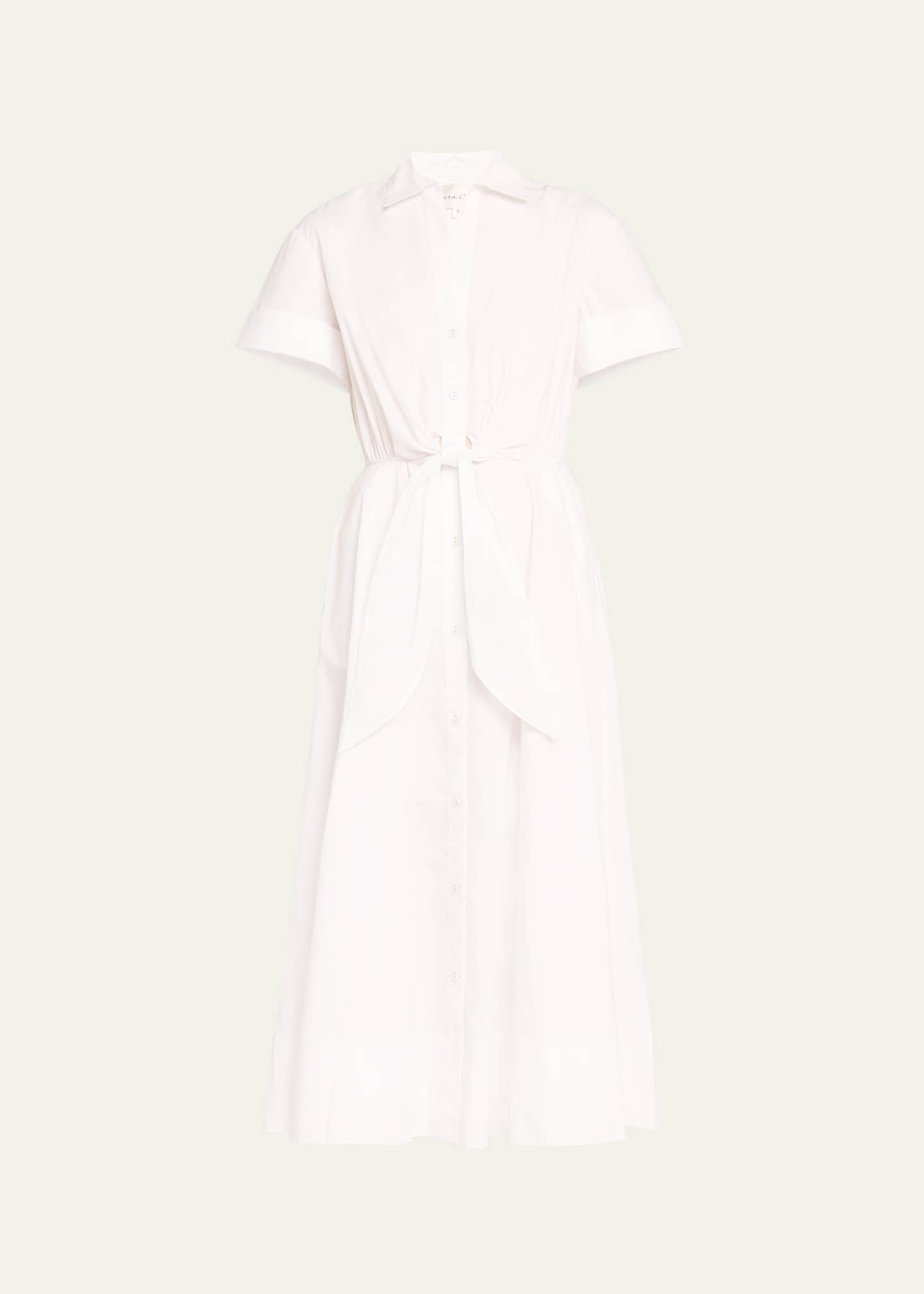 Cara Cara Asbury Self-Tie Waist Cotton Poplin Midi Dress Image 1 of 5