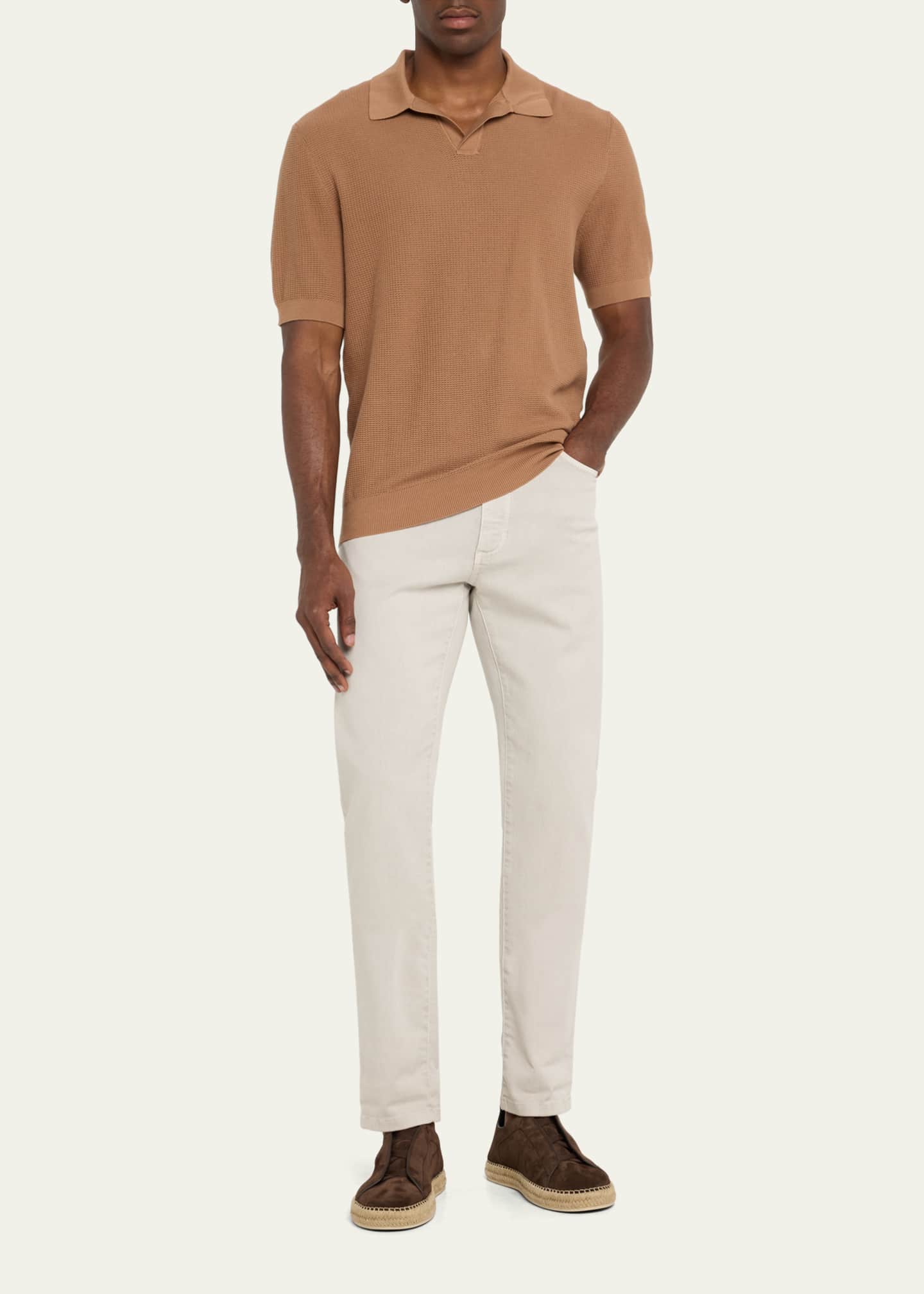 ZEGNA Men's Cotton Jacquard Polo Shirt - Bergdorf Goodman