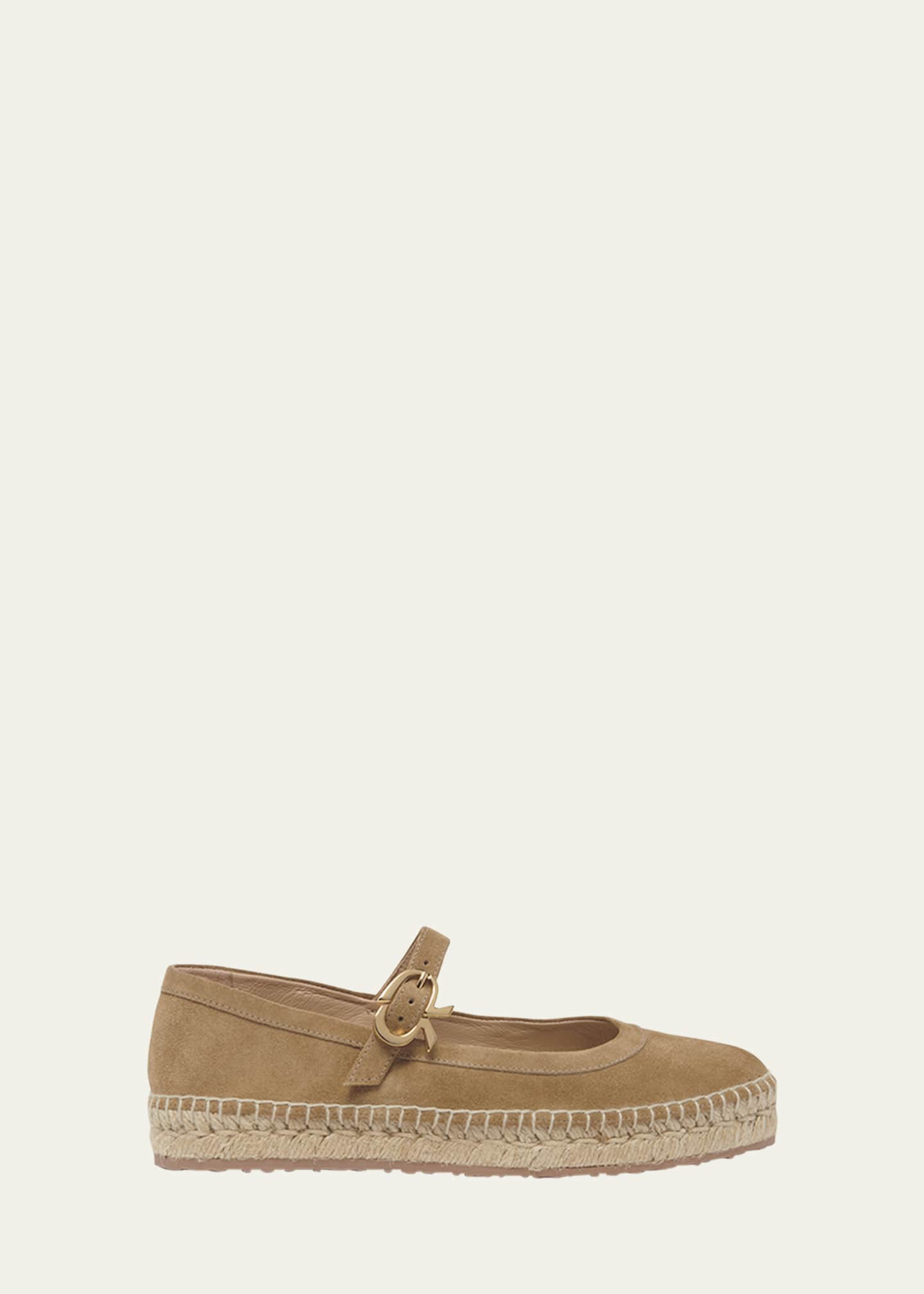 Gianvito Rossi Suede Mary Jane Ballerina Espadrilles Image 1 of 6