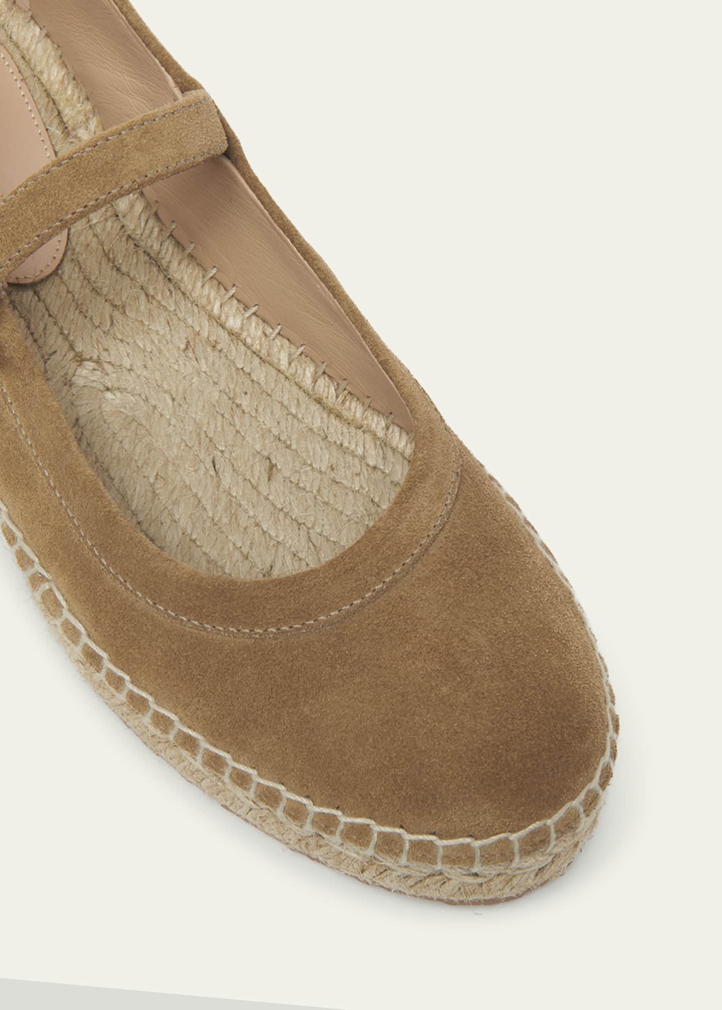 Gianvito Rossi Suede Mary Jane Ballerina Espadrilles Image 5 of 6
